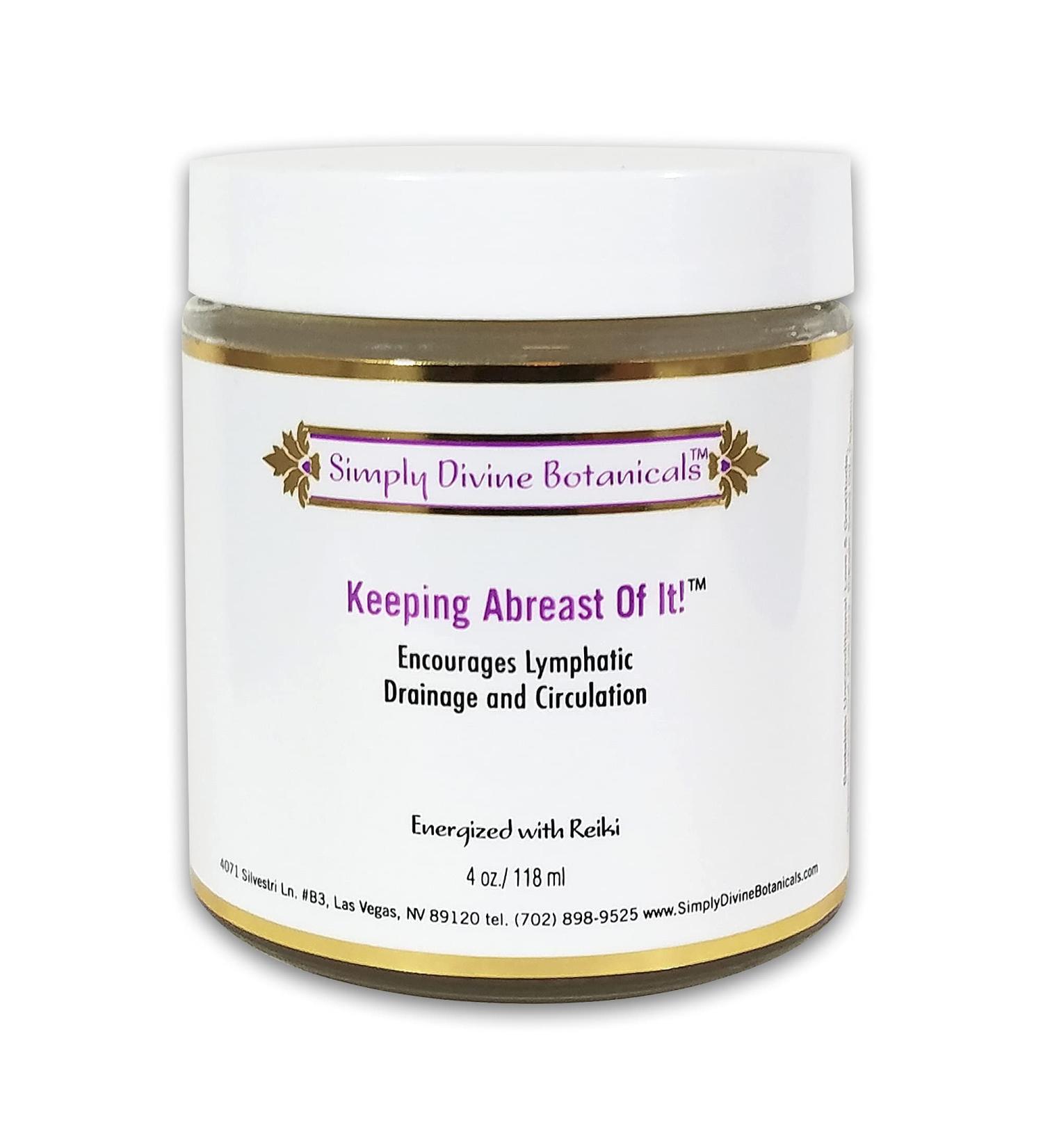 Simply Divine Botanicals Keeping Abreast of It - Natural and Organic Body Cream to Encourage Circulation and Deeply Moisturize for All Skin Types 4 oz