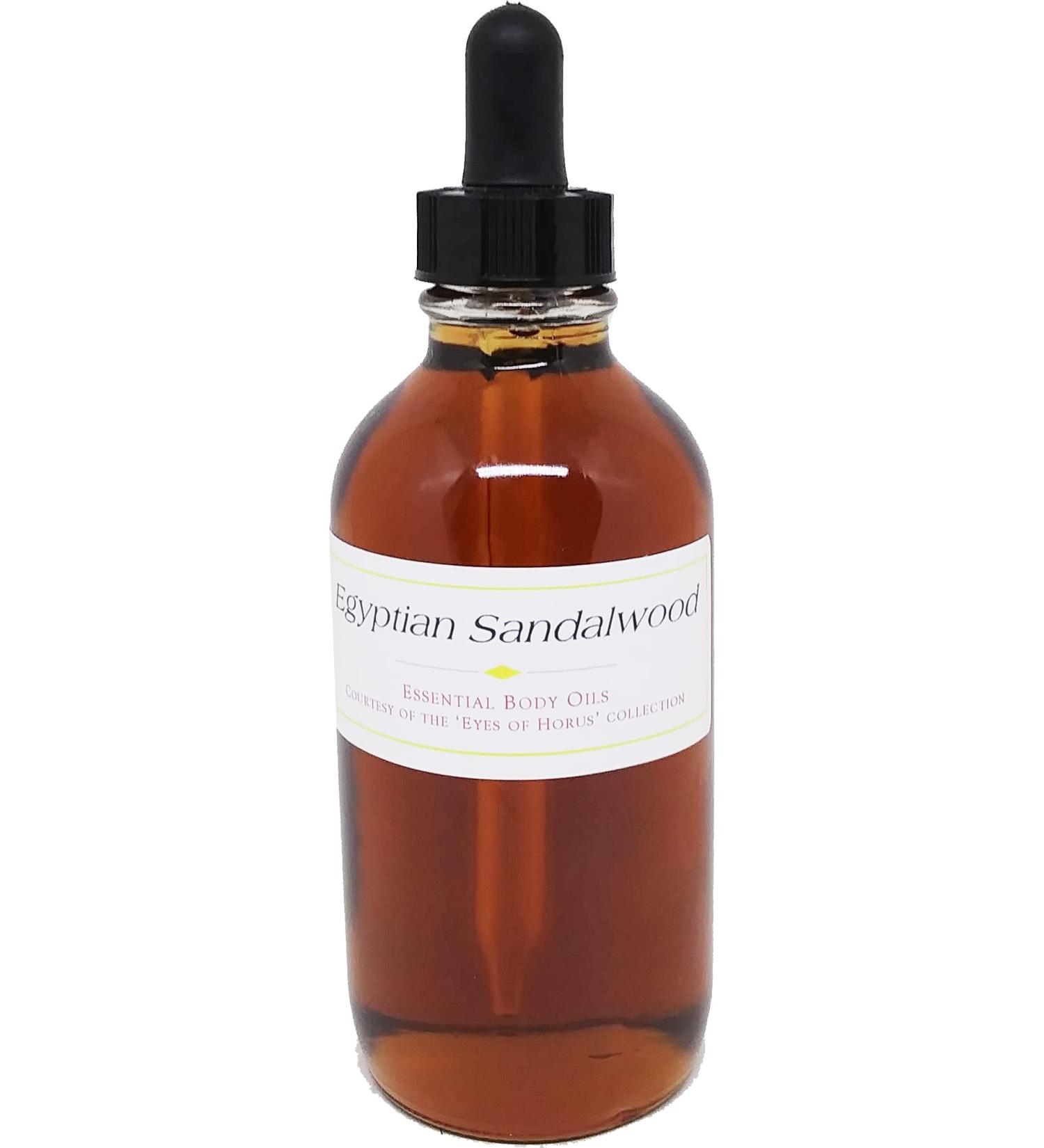 Sandalwood: Egyptian Scented Body Oil Fragrance Glass Dropper Top - Brown - 4 oz. - ID#23194 4 Fl Oz (Pack of 1)