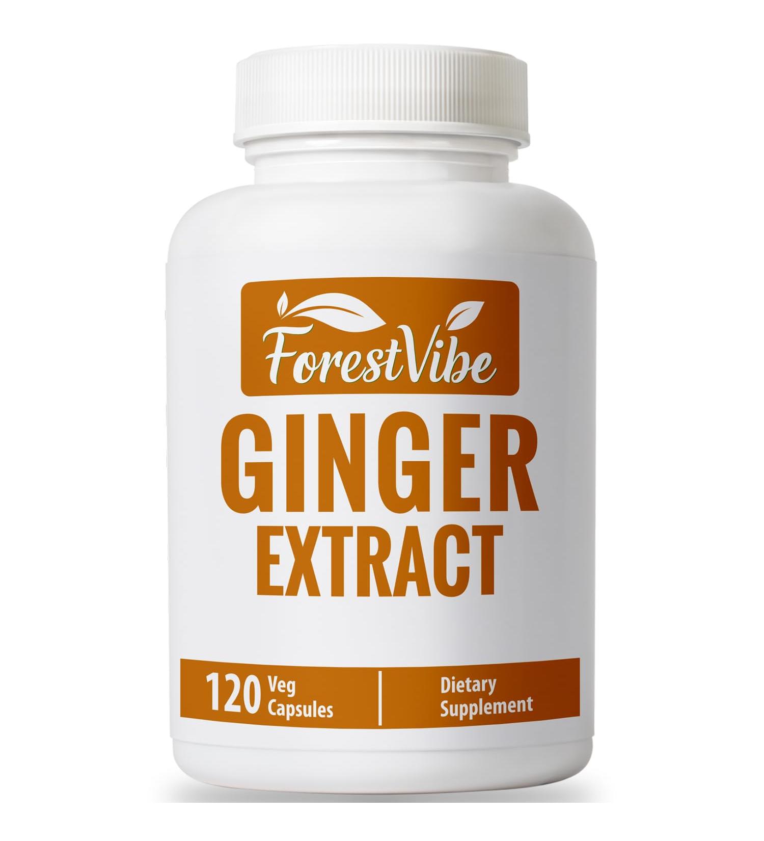 ForestVibe Ginger Root Capsules 1000mg Potent Ginger Extract Powder 120 Vegan Capsules 2 Month Supply Non-GMO and Gluten Free Ginger Supplement - Buy Online on GoSupps.com