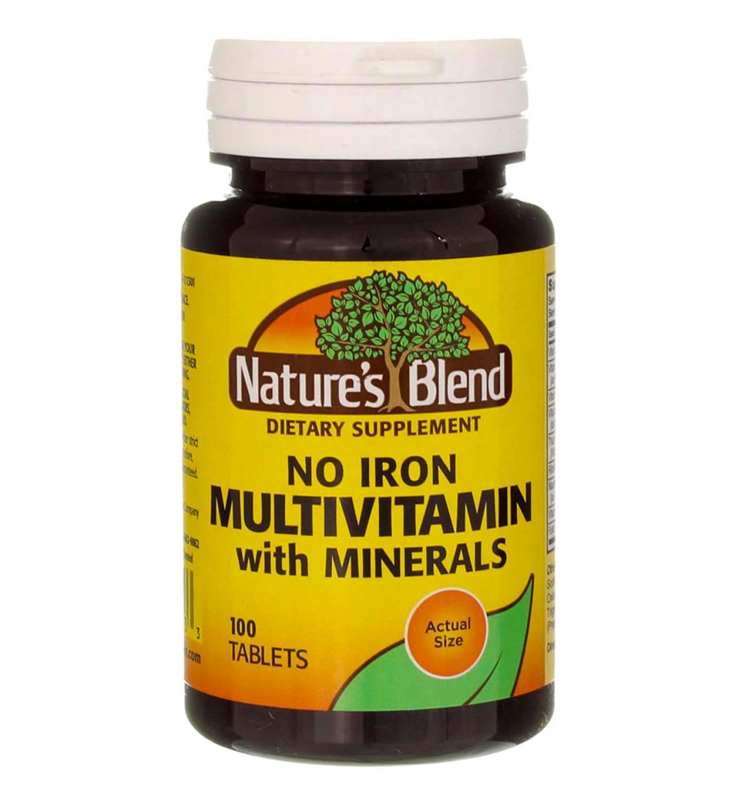 Nature's Blend Multiple Vitamin with Minerals No Iron 100 Tabs 100 Count (Pack of 1) - Buy Online on GoSupps.com