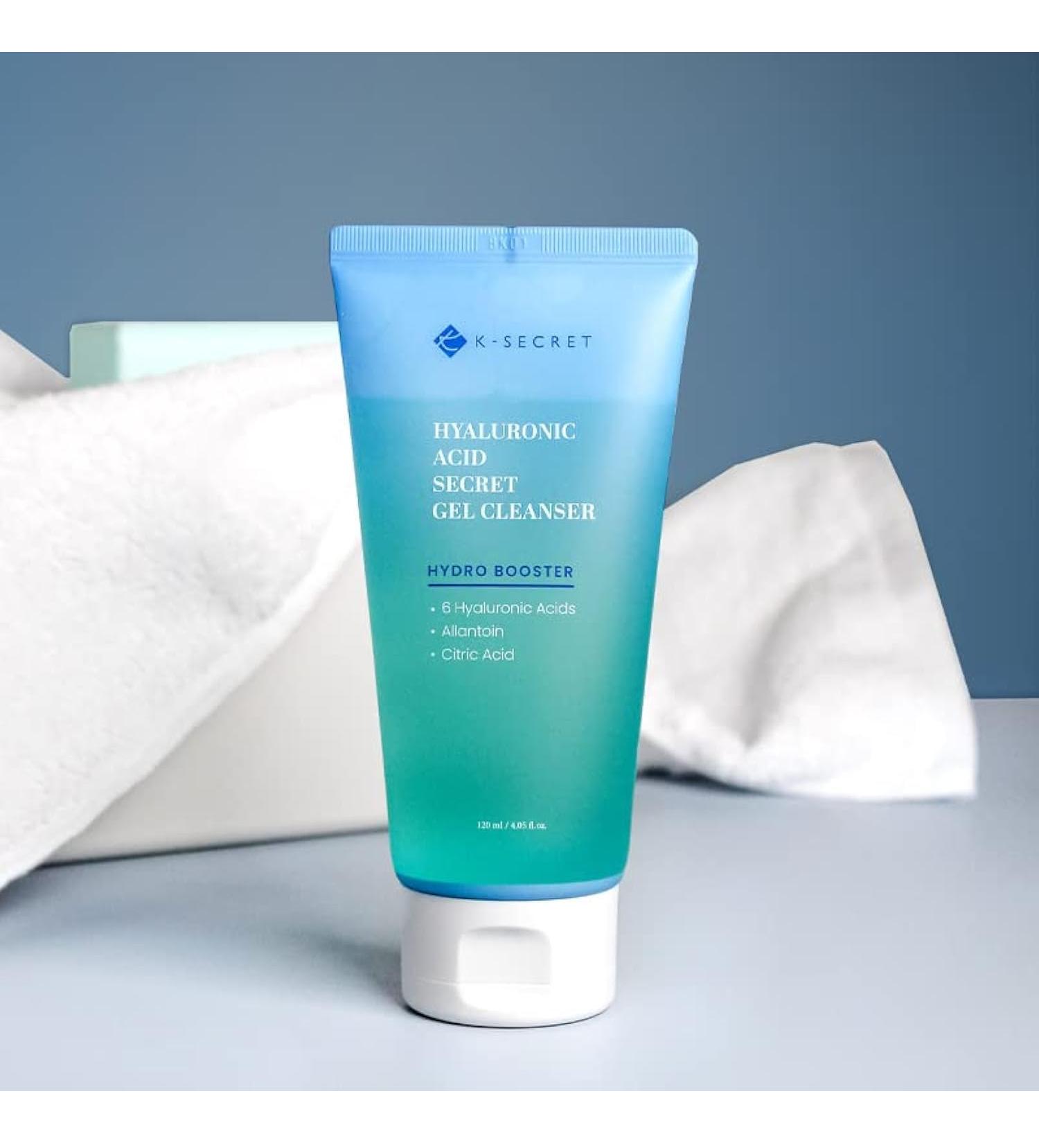 KSECRET Hyaluronic Acid Cleanser | Hydrating Gel Cleanser for All Skin Types | Korean Skincare - Alcohol & Oil Free | 4.05fl.oz / 120ml - Buy Online on GoSupps.com