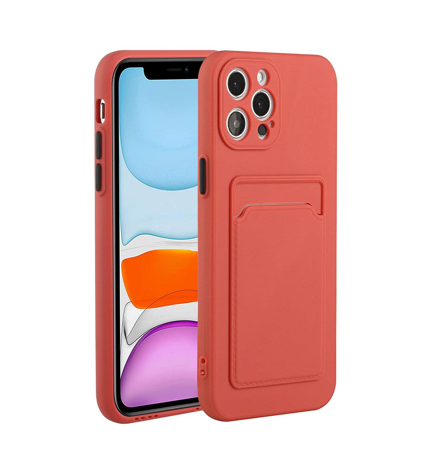 Tivenfezk Nadoli iPhone 15 Pro Max Silicone Case - Ultra Thin Shockproof Scratch-Resistant Wallet Design with Credit Card Holder - Plum Red - Buy Online on GoSupps.com