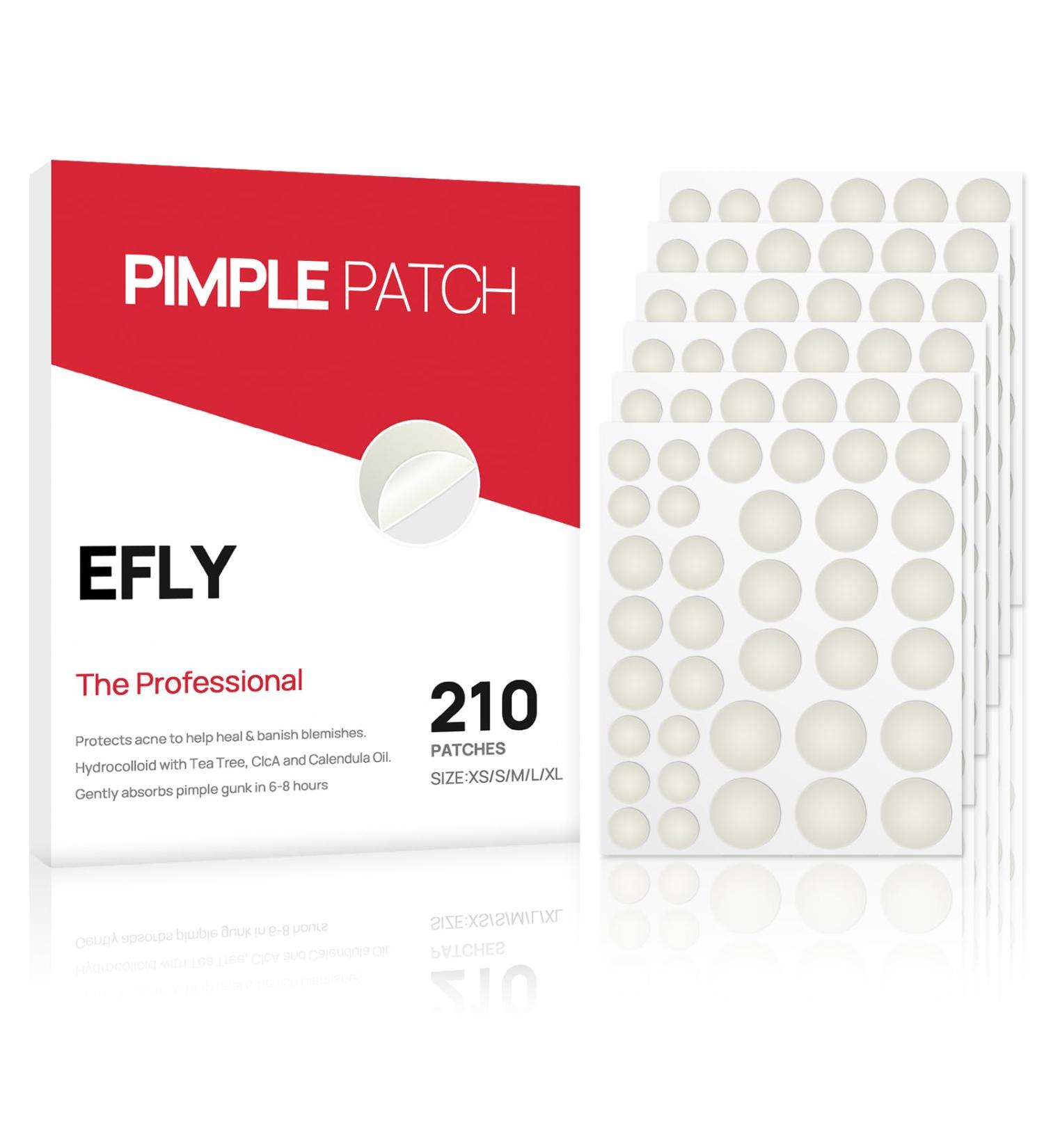 EFLY Hydrocolloid Pimple Patches with Tea Tree Oil & Salicylic Acid Invisible Acne Dots for Face 210 Patches - Buy Online on GoSupps.com