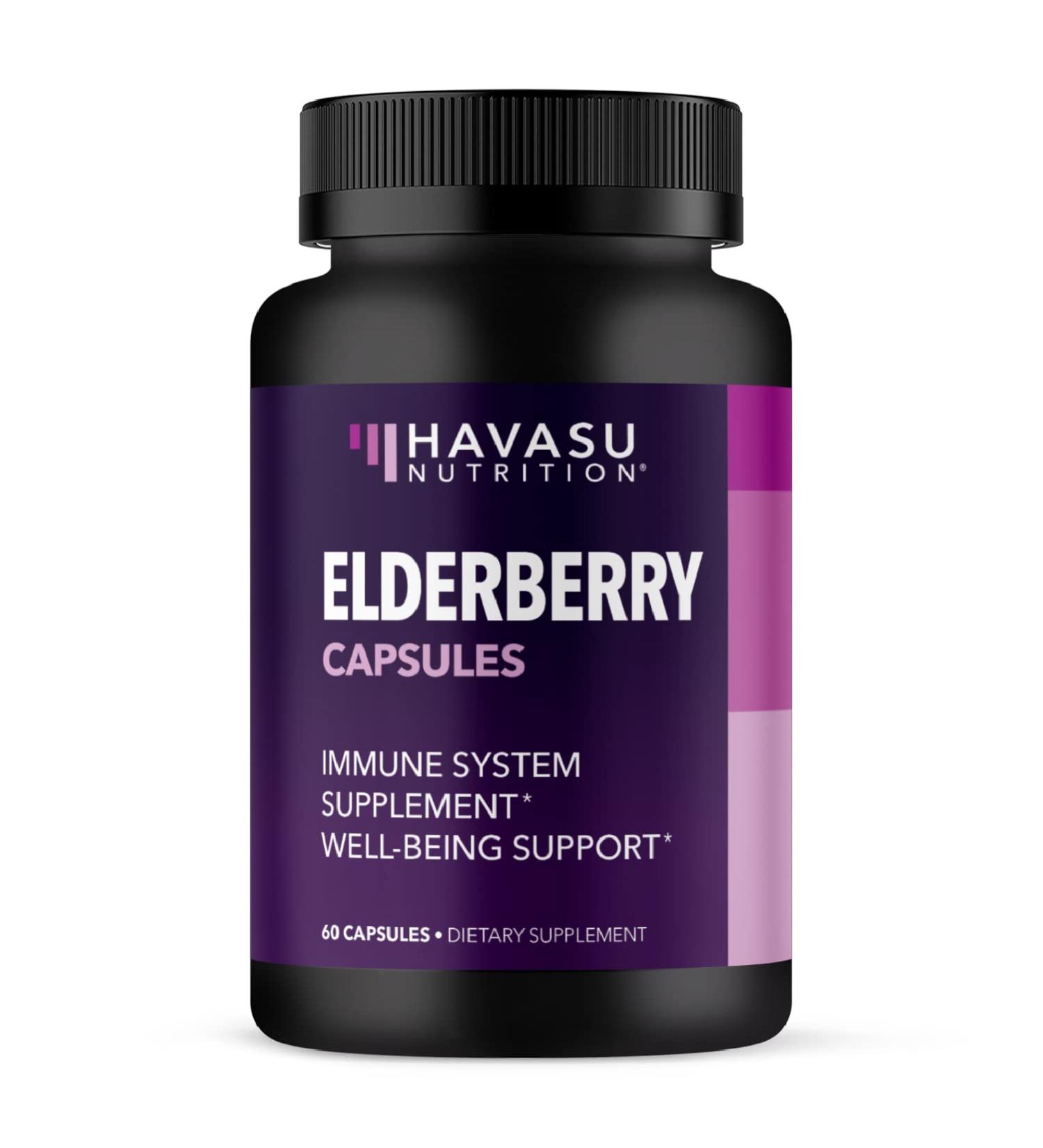 HAVASU NUTRITION Elderberry Capsules with Sambucus Nigra | Immune Support & Defense with Antioxidants - Buy Online on GoSupps.com