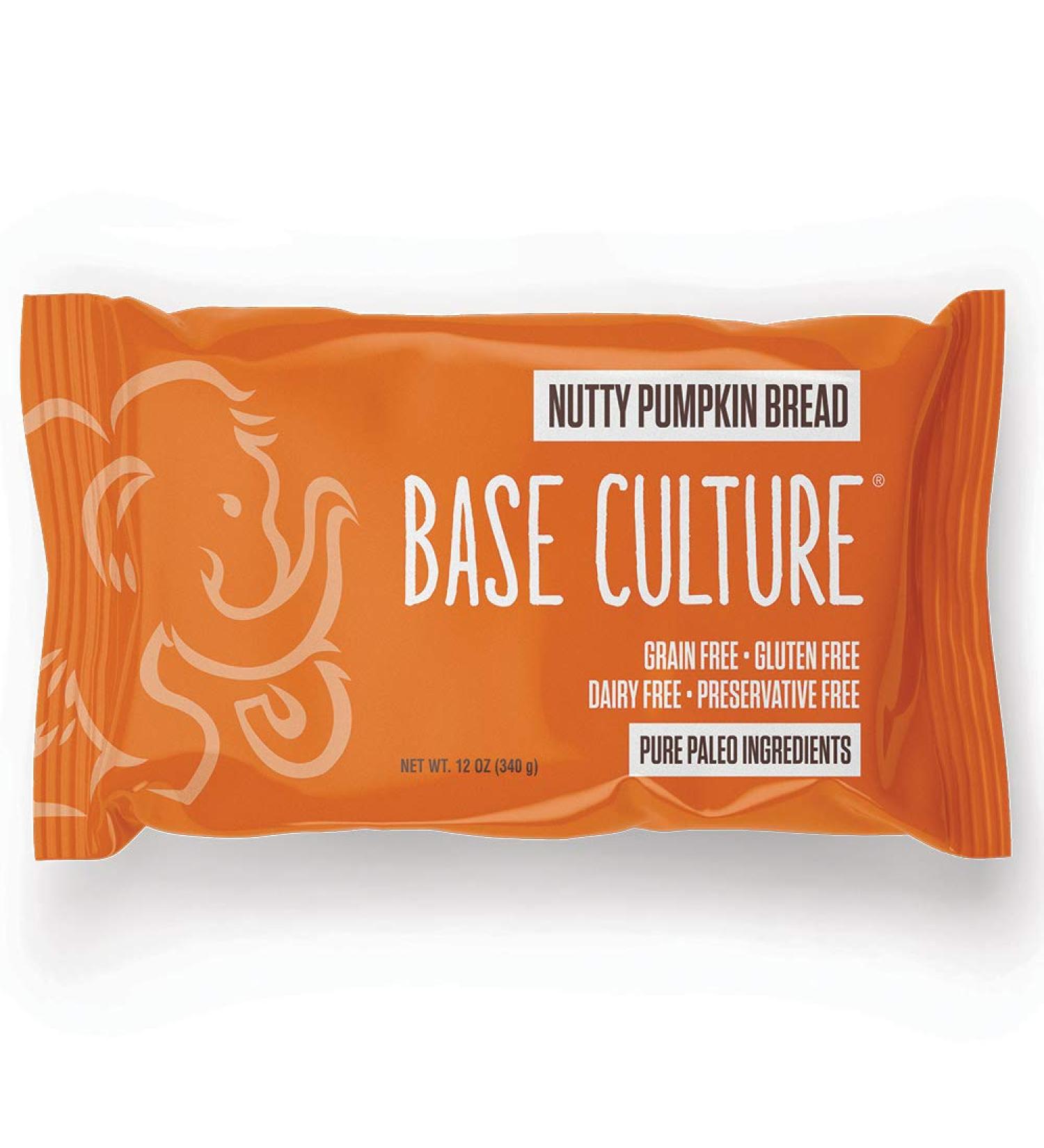Base Culture Nutty Pumpkin Bread 12oz | Paleo Certified, Gluten Free, Grain Free | Non GMO, Dairy Free, Soy Free | Large Size Honey Loaf - Buy Online on GoSupps.com