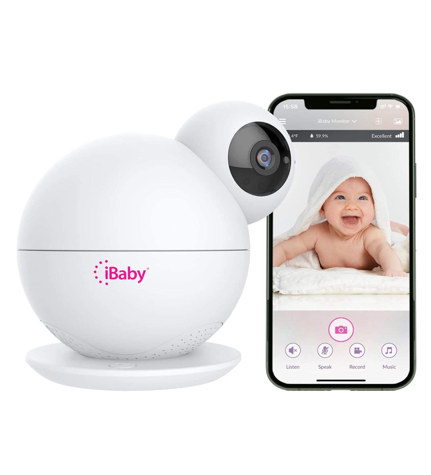 iBaby M8L 1080P Smart Baby Camera Monitor with Upgraded Night Vision - WiFi, 2 Way Talk, Motion/Crying Alert, Lullabies - 360 Pan, 110 Tilt - White - Buy Online on GoSupps.com