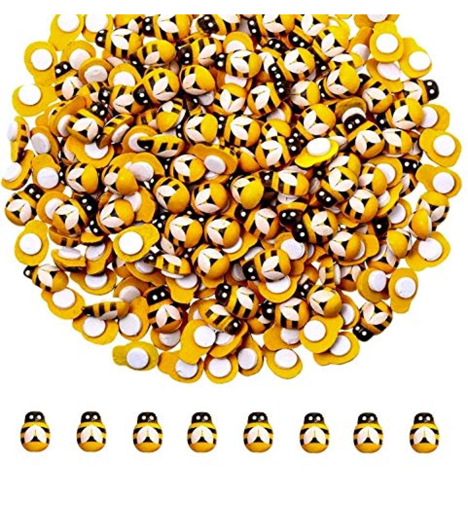 Aeyistry 100PCS Wooden Bee Flatback | Self-Adhesive Bumble Bees for Scrapbooking and Crafts - Buy Online on GoSupps.com