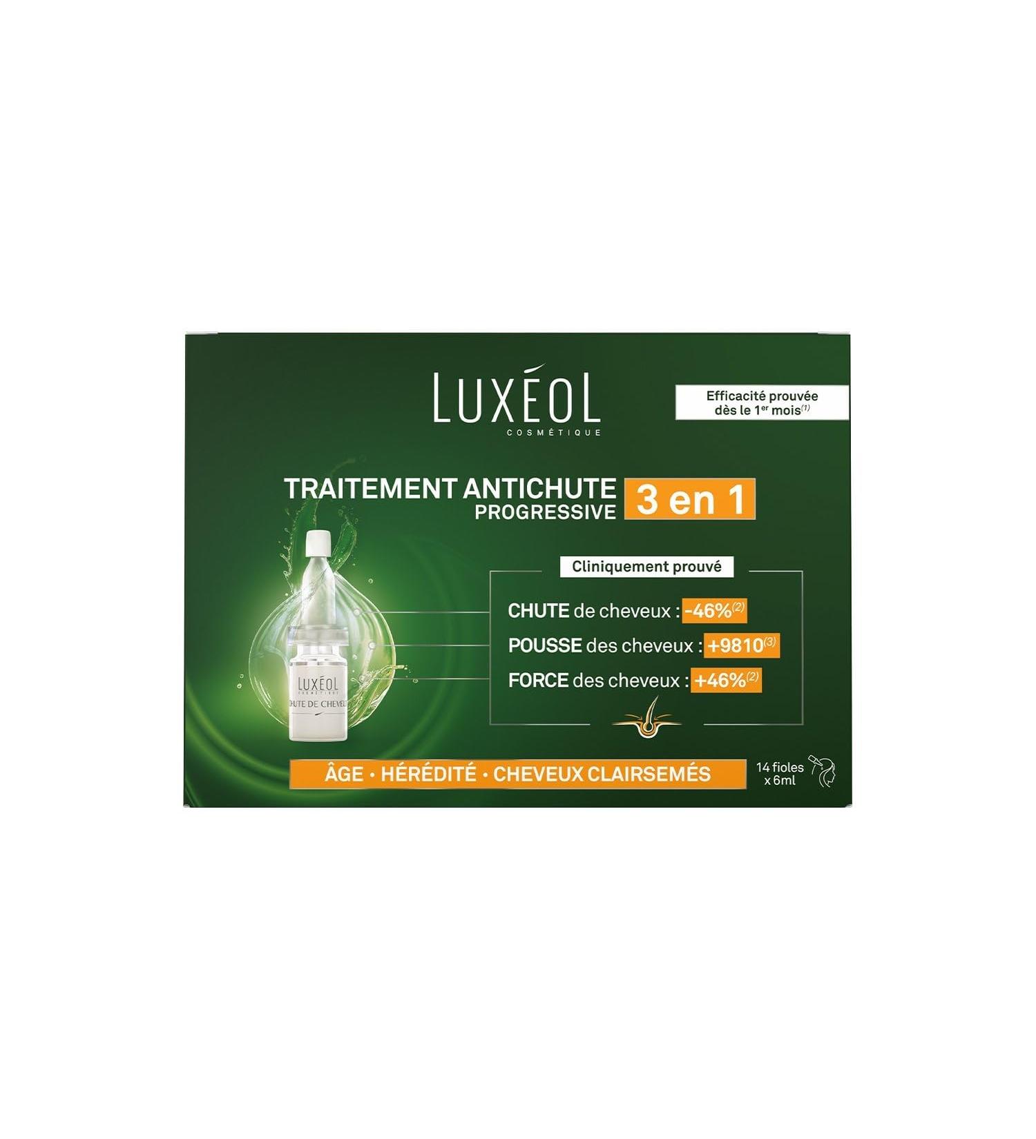 LUXEOL Traitement Anti-Chute Progressif Fortifie et Stimule la Pousse des Cheveux (14x6mL) - Vendu par unit