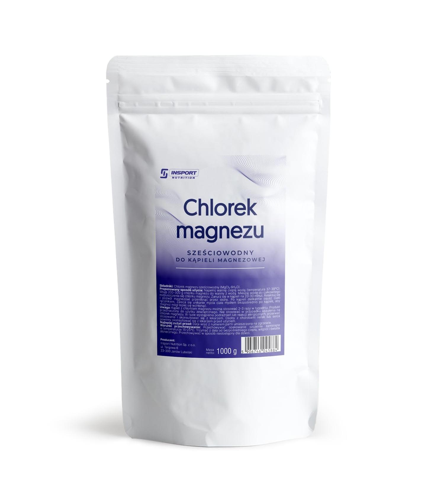 Magnesium Chloride Hexahydrate - 1000g Powder - Magnesium Chloride Hexahydrate Pure Natural for Bath - Leak Proof Packaging with Zipper - Doypack - INSPORT Nutrition - Buy Online on GoSupps.com