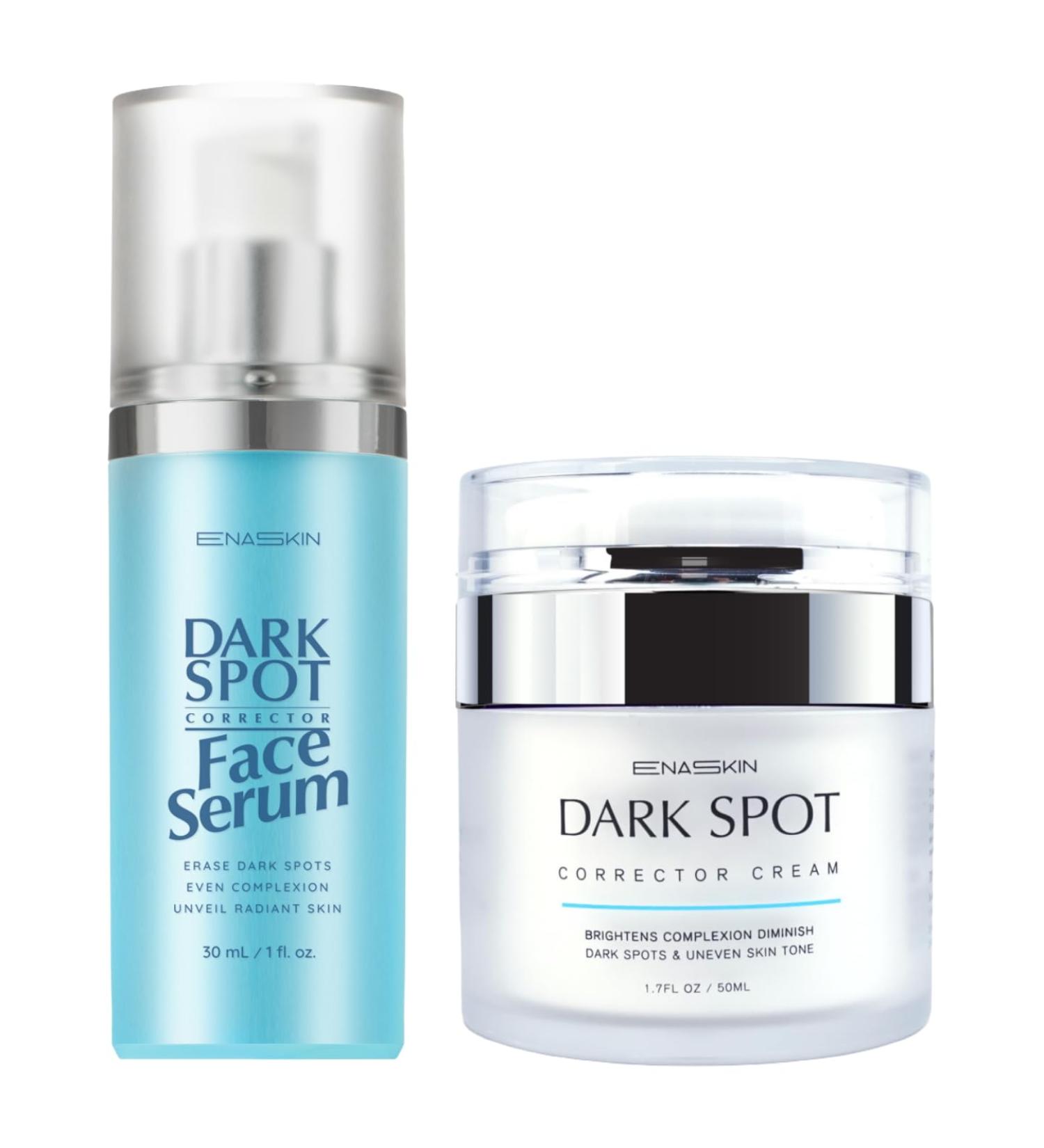 EnaSkin Dark Spot Remover Bundle - Face & Body Hyperpigmentation Treatment Cream & Serum for Freckles Melasma Sun Spots & Age Spots - Corrector Set for Women & Men - Buy Online on GoSupps.com