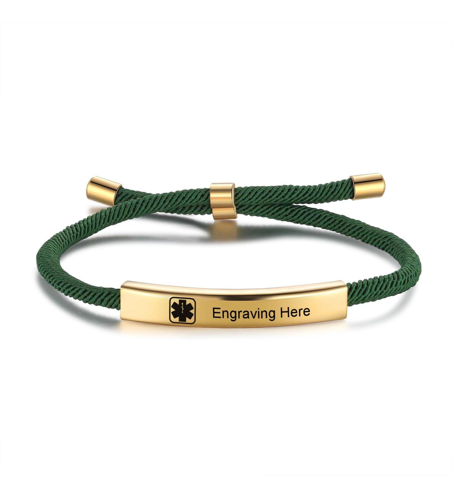 Emergency Medical Alert Bracelets - Custom Engraved Adjustable Titanium Steel Wristband for Men & Women - Personalized Gift - Non-Tarnish White - Buy Online on GoSupps.com