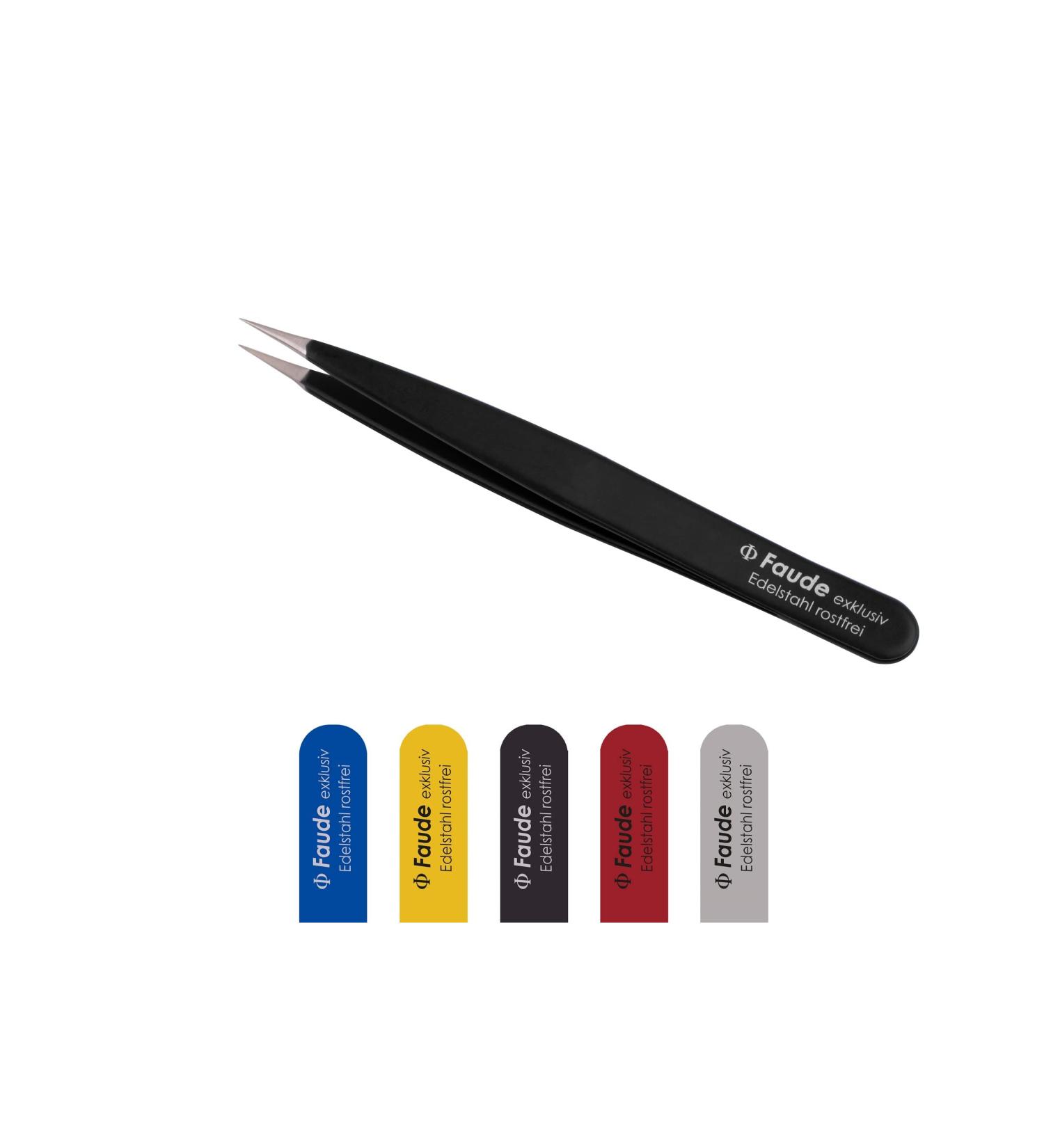 FAUDE Pointed Tweezers - Precision Stainless Steel for Splinters Thorns & Ingrown Hairs | 10cm Black - International Shipping Available - Buy Online on GoSupps.com