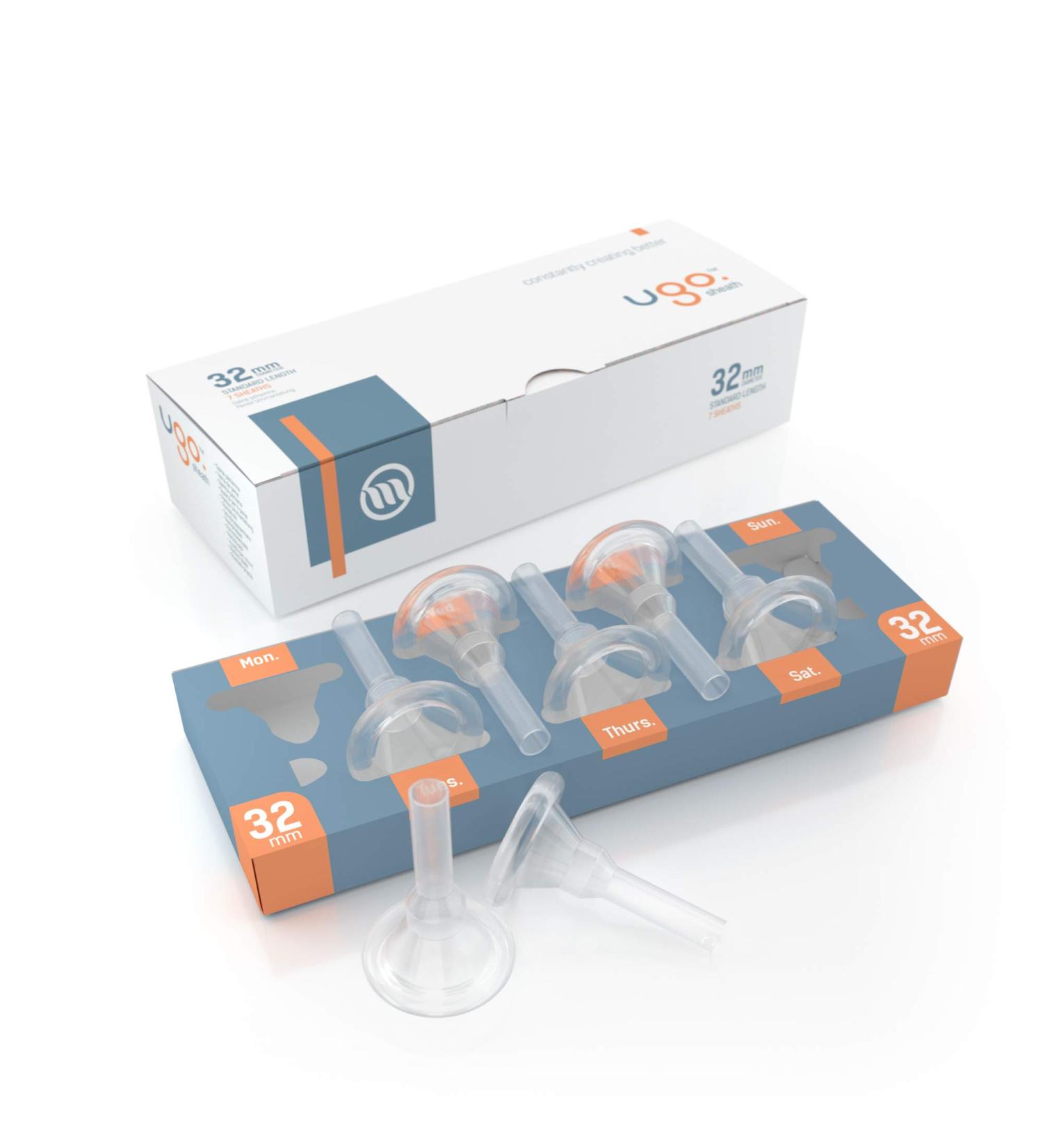 Ugo Sheath x28 - 1 Month Supply of Male Urinary Incontinence Catheter Condoms - Self Adhesive, Latex Free (Standard 32mm) - Buy Online on GoSupps.com