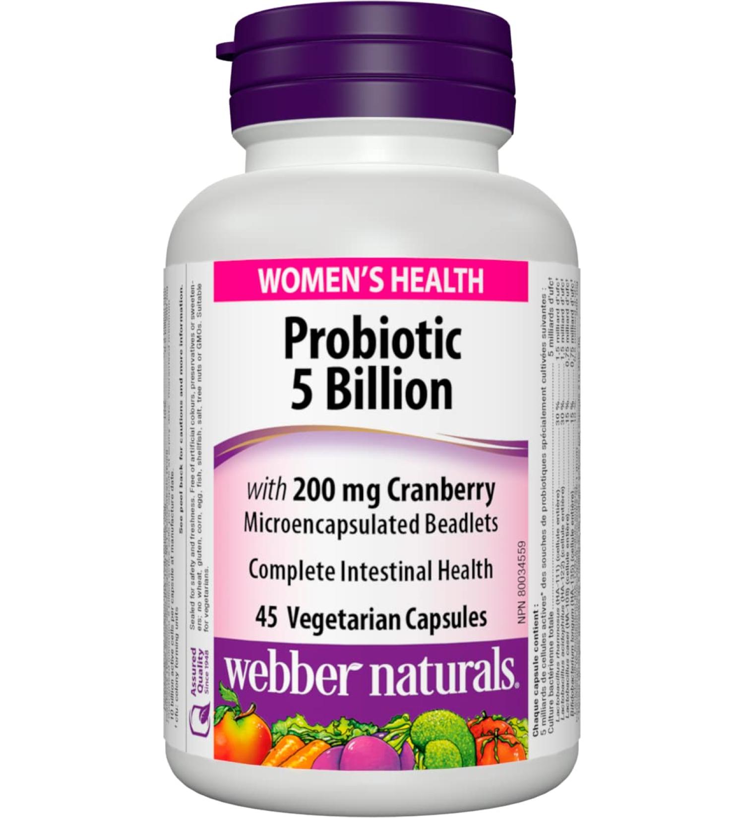 Webber Naturals Women's Multi Probiotic with Cranberry 45 capsules - Buy Online on GoSupps.com