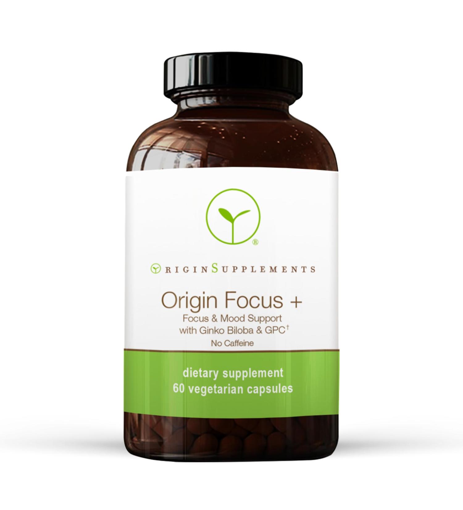 Origin Supplements Origin Focus + | Focus and Mood Support with Ginkgo Biloba & GPC | Dietary Supplement | 60 Vegetarian Capsules - Buy Online on GoSupps.com