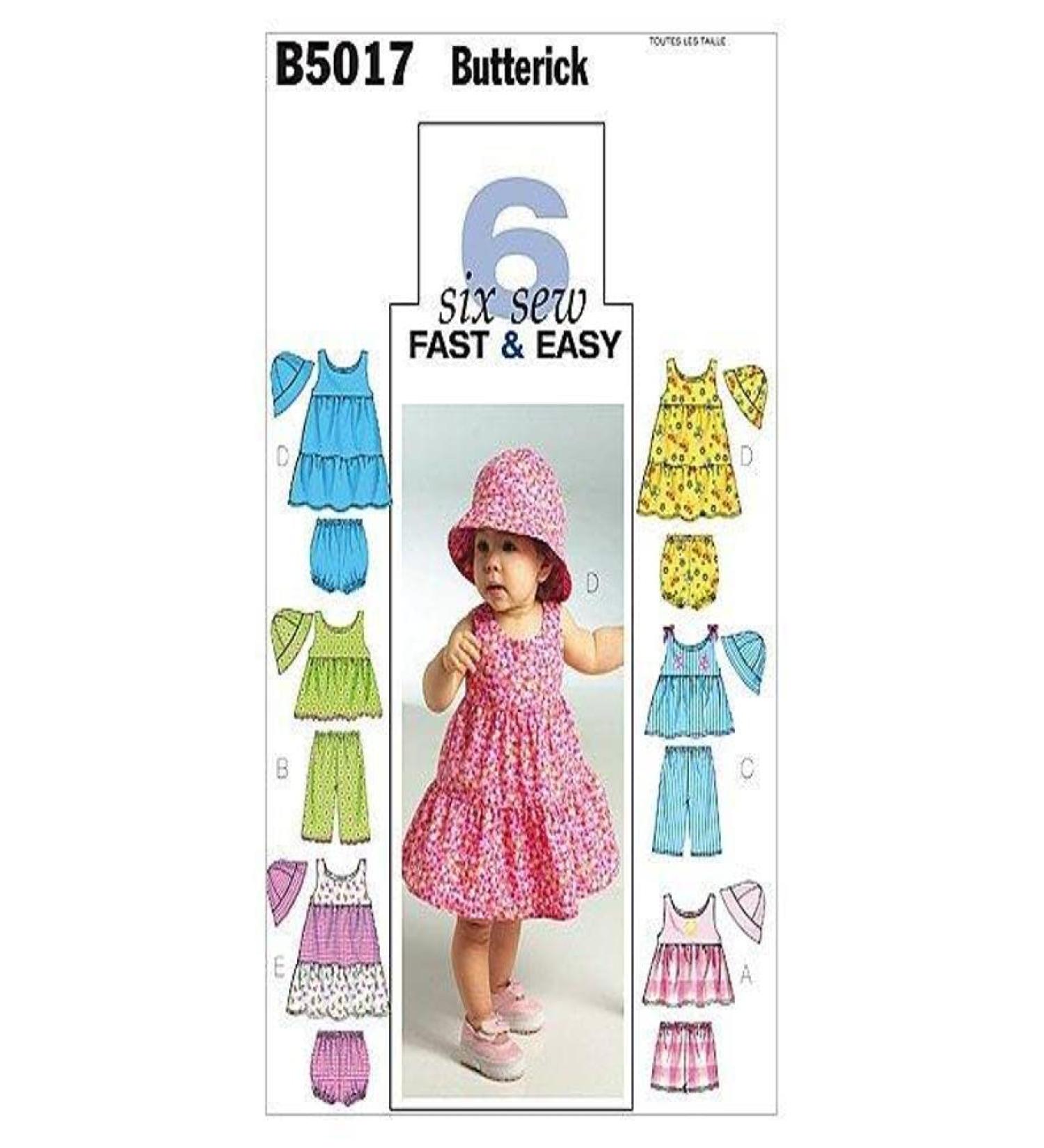 BUTTERICK B5017 Infants' Top Dress Panties Shorts Pants and Hat Pattern Set - Buy Online on GoSupps.com