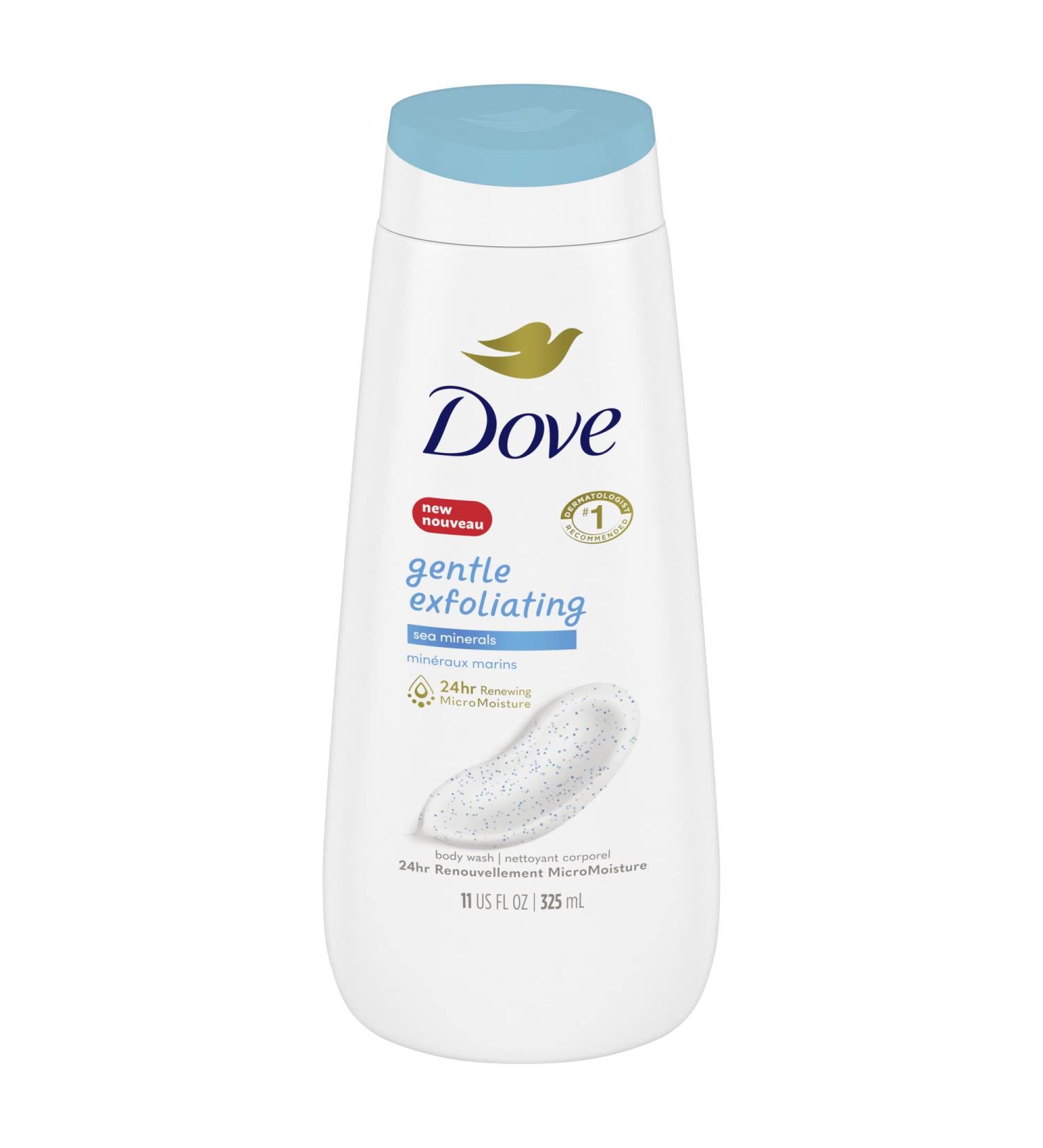 Dove Gentle Exfoliating Body Wash - Nourish & Revive Skin with Sea Minerals (325ml) - International Shipping Available - Buy Online on GoSupps.com