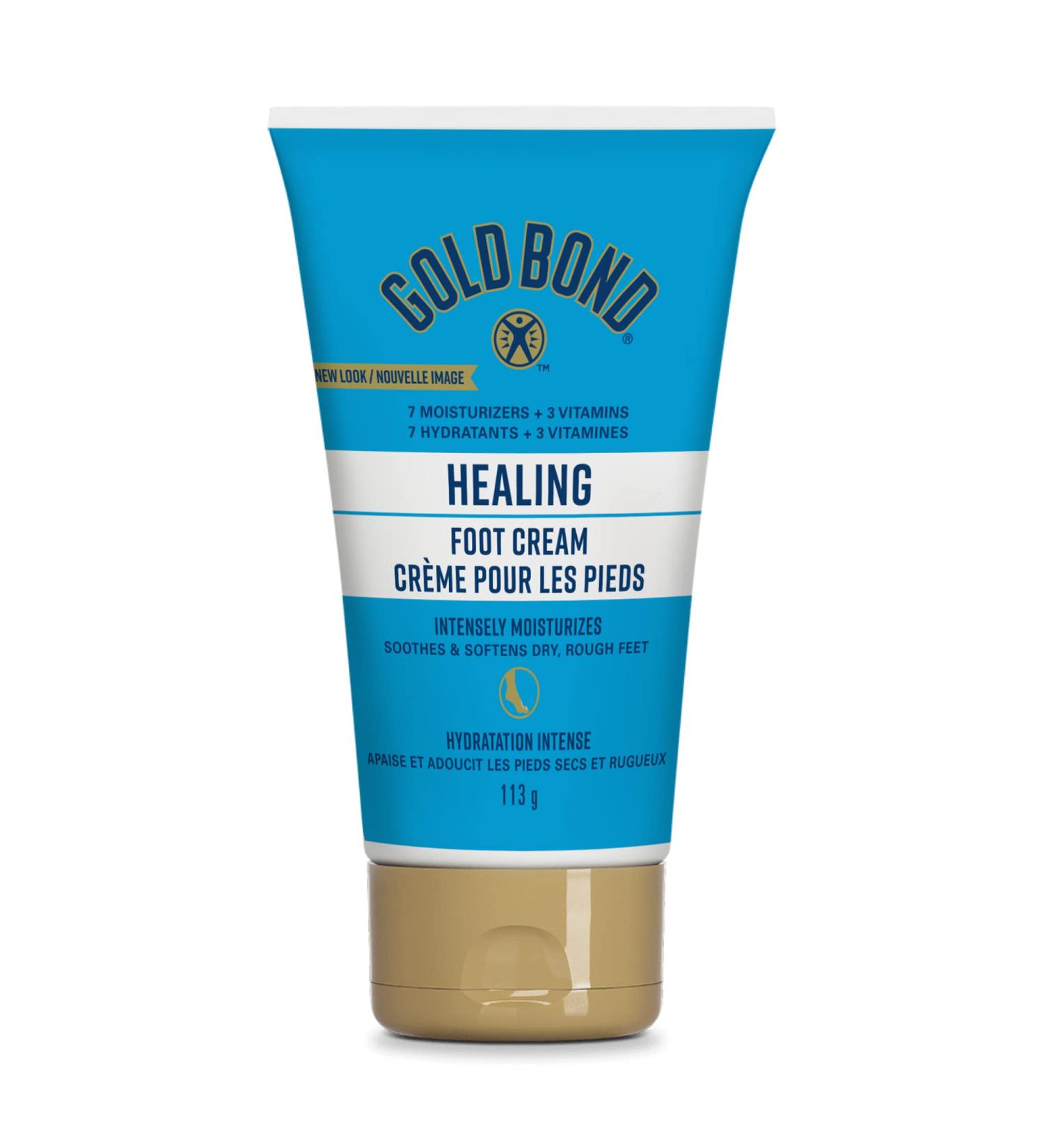 Gold Bond Healing Foot Cream 113g Tube Non-Greasy Moisturizing Foot Cream for Dry Cracked Feet and Heels With Jojoba Aloe and Vitamin A E and C - Buy Online on GoSupps.com
