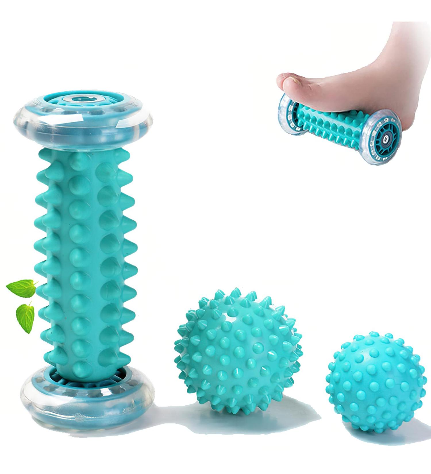 Hedgehog Ball Foot Massage Set of 3 | 2 Hedgehog Balls & Fascia Ball | Relieve Foot Hand & Back Muscle Tension - Buy Online on GoSupps.com