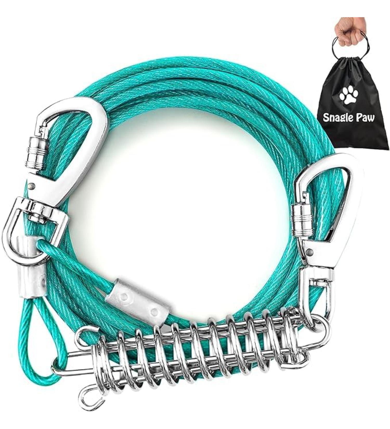 Tie Out Cable for Dogs 10FT Dog Leads for Yard Chew Proof Heavy Duty Dog Tie Out Cable for Large Dogs Up to 126lbs Durable Dog Runner for Yard or Camping 125lbs / 10ft Ice Blue - Buy Online on GoSupps.com