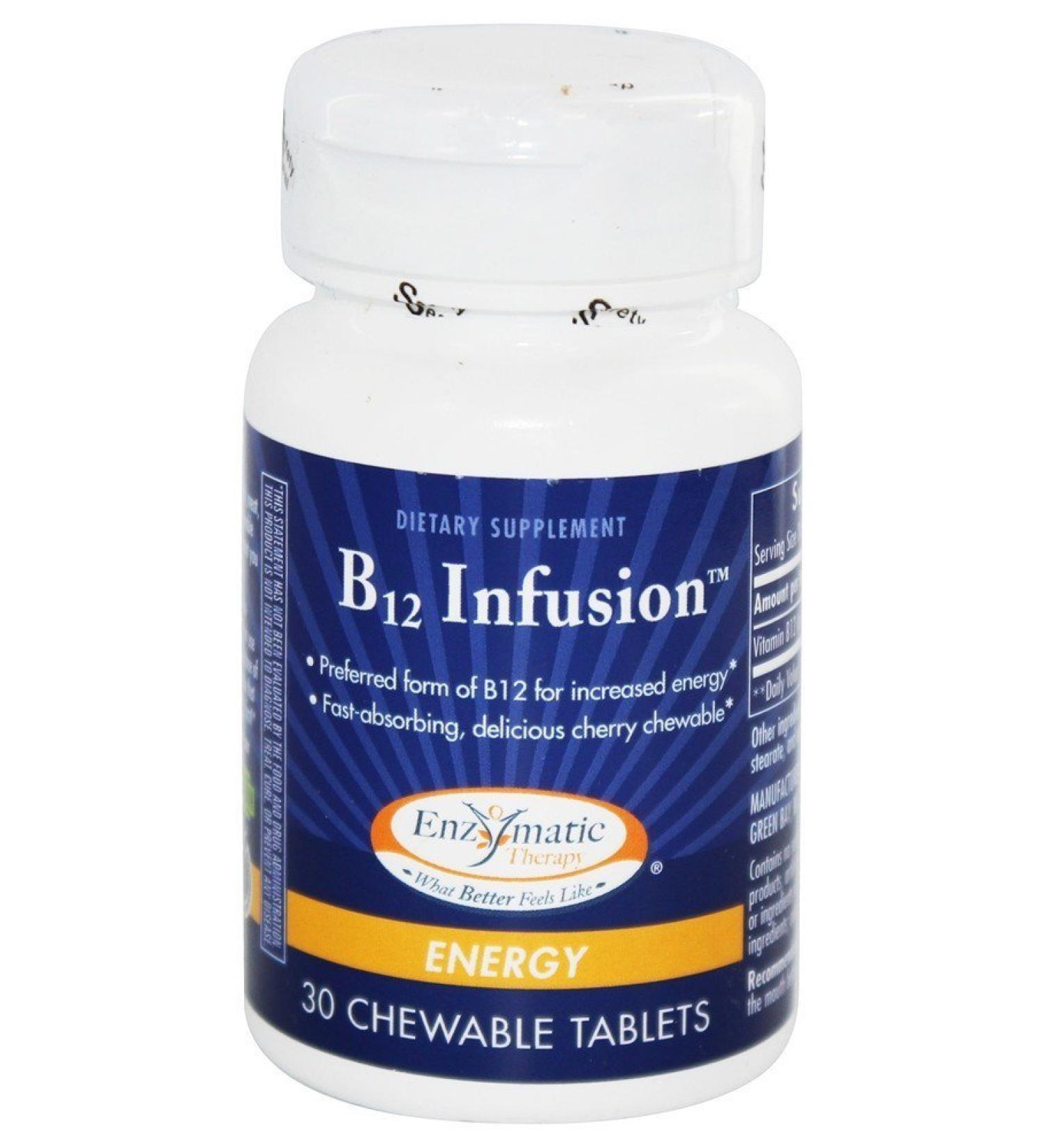 Nature's Way B12 Infusion Cherry Chewable Tablets - 1000 mcg, 30 Count - Buy Online on GoSupps.com