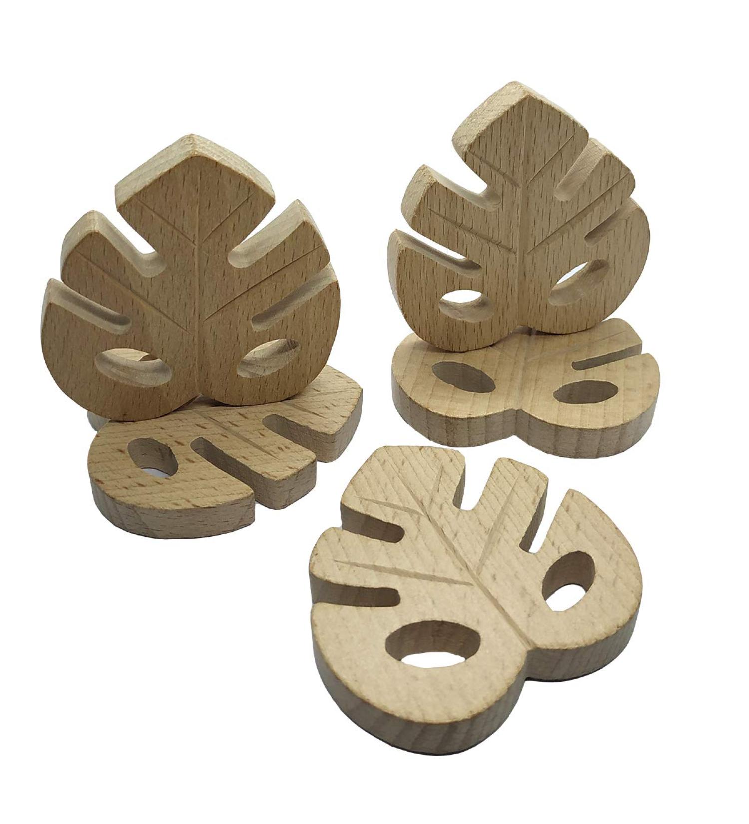 5pcs Cartoon Wood Leaf Animal Shape Beech Wooden DIY Necklace Pendant - Buy Online on GoSupps.com