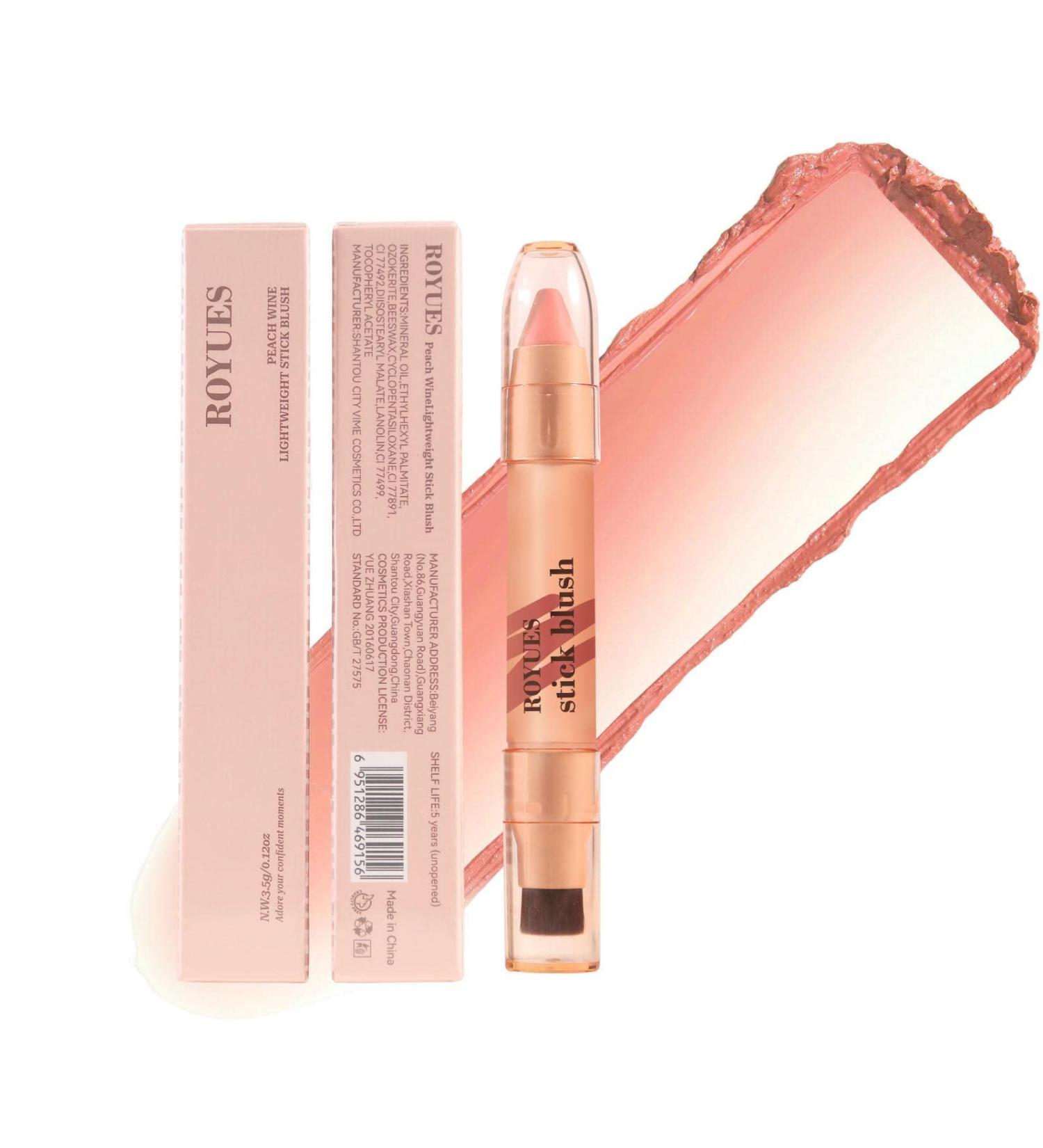 for Cheeks - 2-in-1 Hydrating Double Lip and Cheek Tint with Brush Lightweight Stick for Cheeks and Lip Cheek Tint Blusher Makeup Stick for Most Skin Tones - Buy Online on GoSupps.com