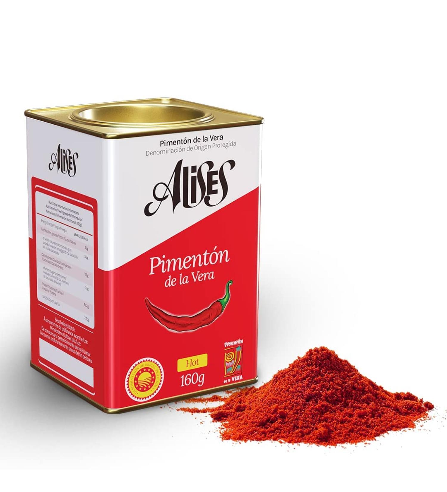 Hot Smoked Paprika Powder 160g D.O.P. - Authentic Spanish Paprika Seasoning by Pimenton de la Vera Alises - Buy Online on GoSupps.com