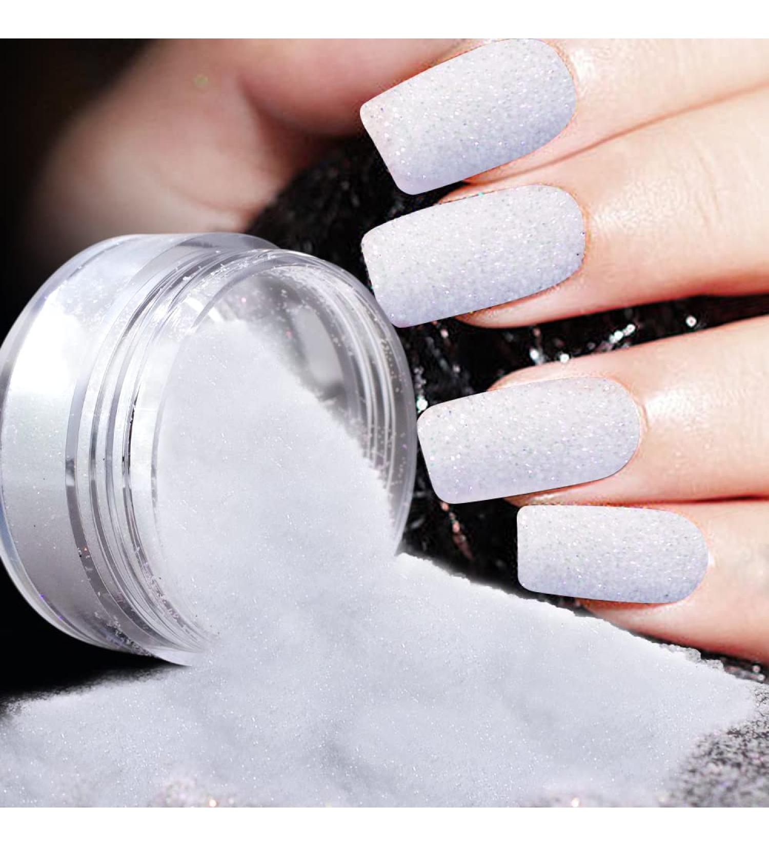 White Dust Sugar Nail Glitter Powder | Shimmering Sugar Effect for Nails & DIY Crafts - Buy Online on GoSupps.com