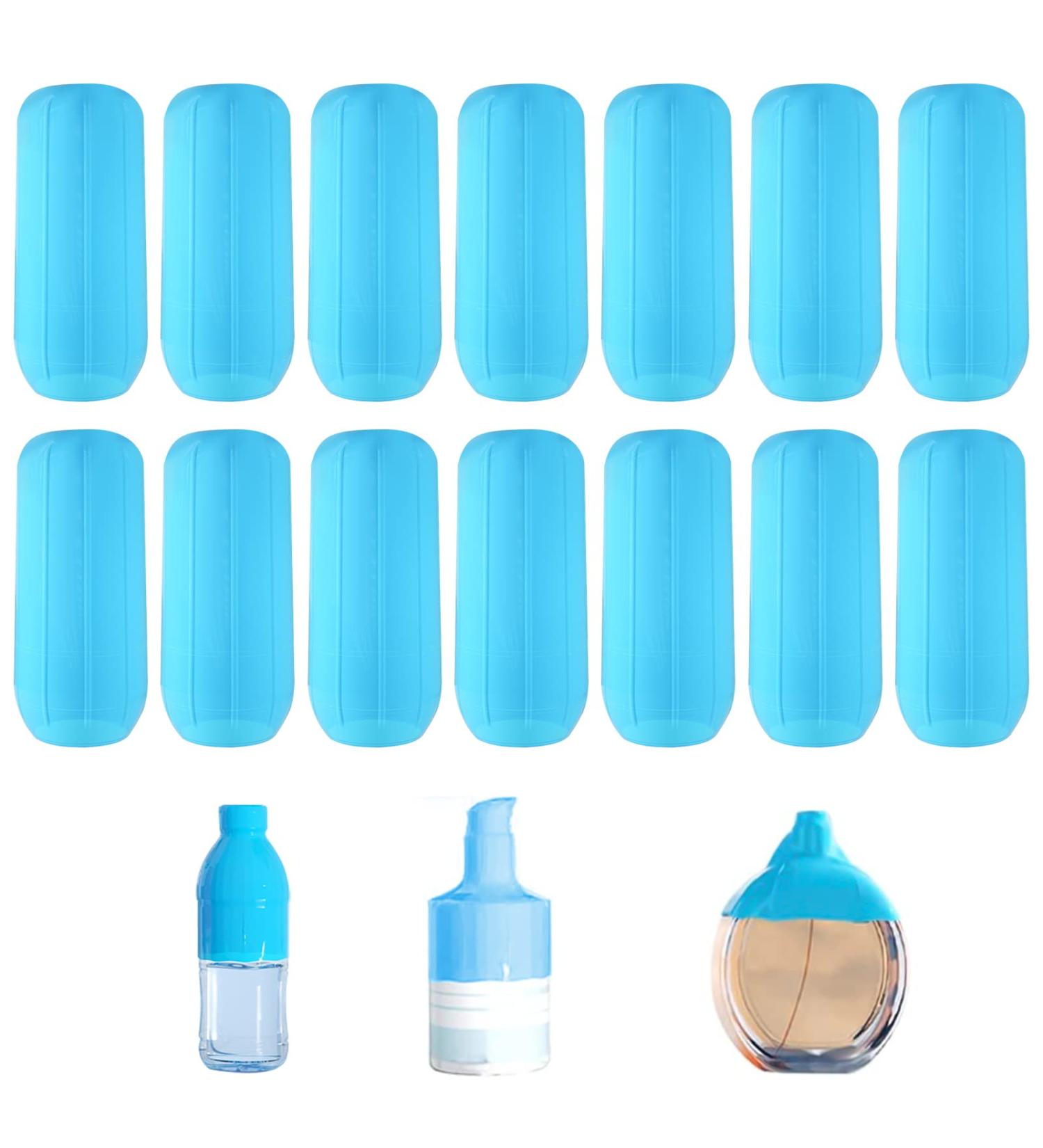 Prota 14-Piece Silicone Travel Bottle Set - Reusable Leak-Proof Accessories for Suitcase & Hand Luggage - Blue - Buy Online on GoSupps.com
