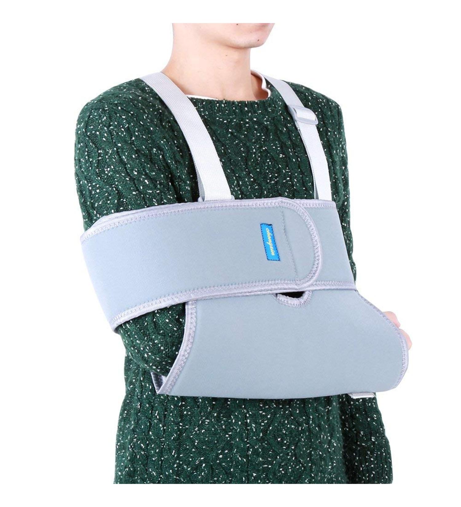 Sonew Arm Sling Shoulder Immobilizer & Rotator Cuff Support Brace | Adjustable Elbow Support for Men & Women - International Shipping Available - Buy Online on GoSupps.com