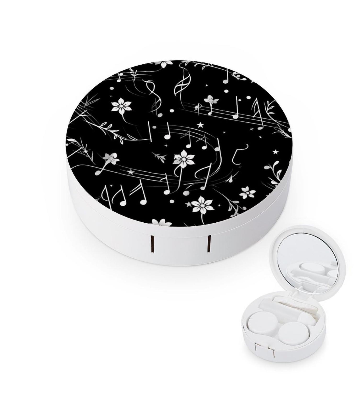 Music Note Flower Contact Lens Travel Kit - Cute Portable Box with Mirror for Daily Outdoor Use - Buy Online on GoSupps.com