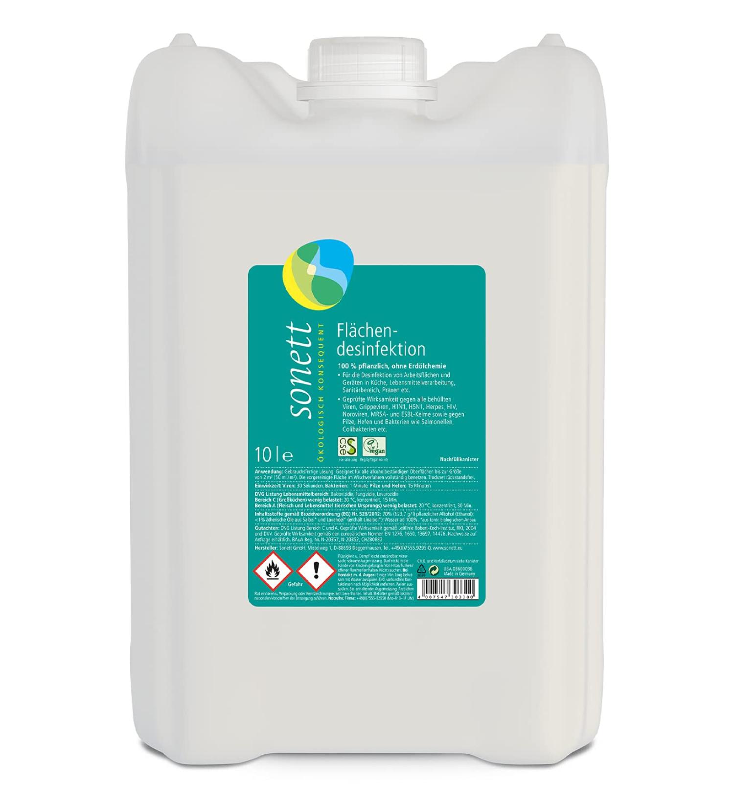 Sonett Surface Disinfectant 10 Liters - Eco-Friendly Cleaning Solution for Home & Business | International Shipping Available - Buy Online on GoSupps.com