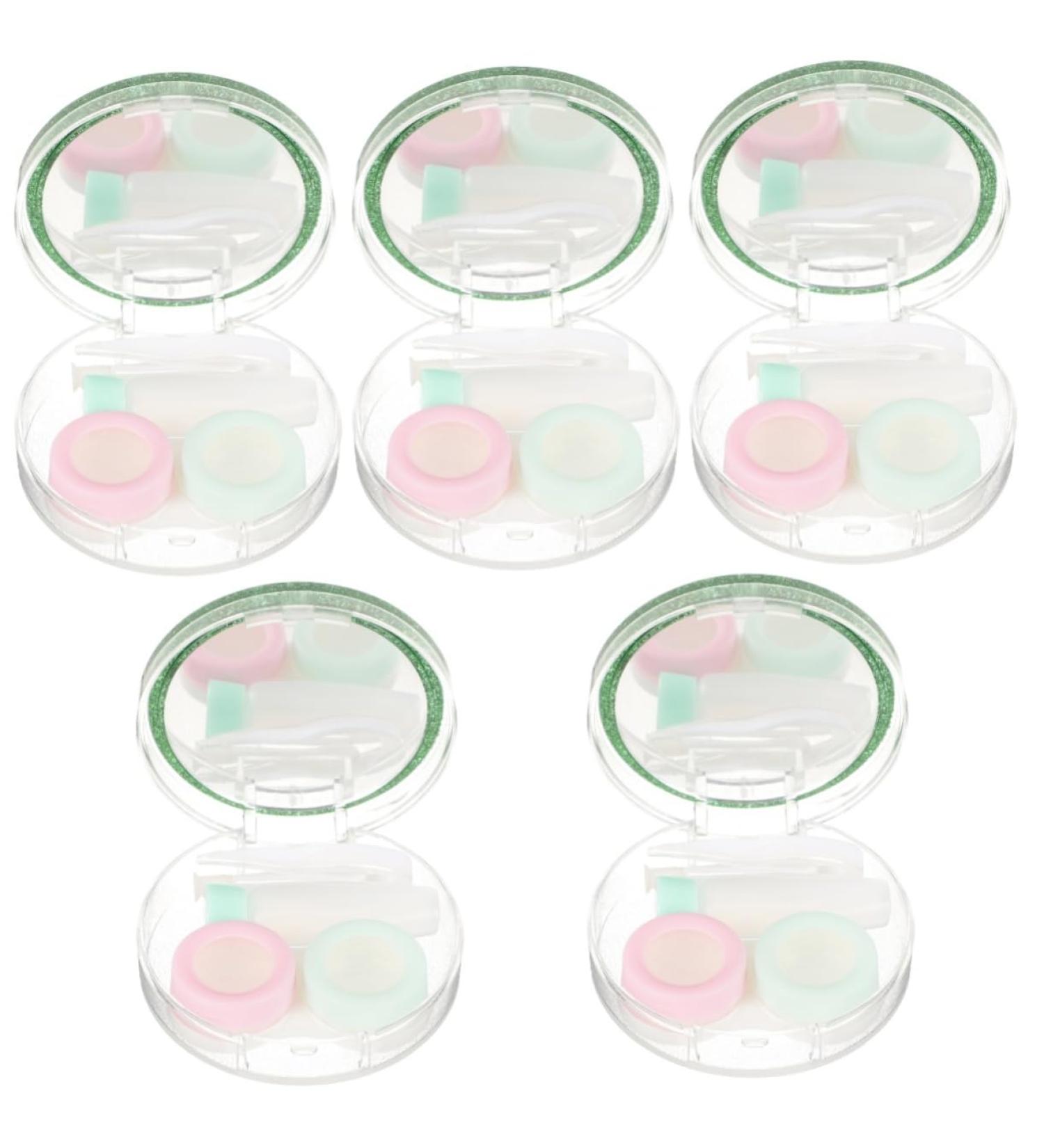 Solustrie Contact Lens Container & Mirror - Travel Organizer for Cosmetic Lenses | Portable Make-Up Lens Case | Invisible Plastic Design - Buy Online on GoSupps.com