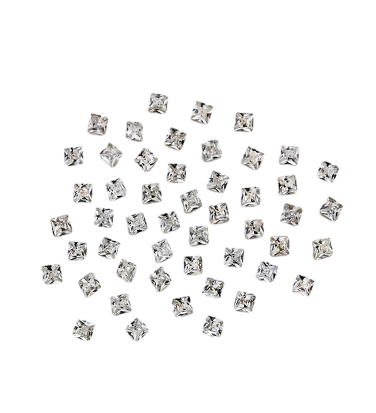 Unique Square Pointed Bottom Rhinestones For Nail Decoration Eye Catching Nail Accessories Square Pointed Bottom Rhinestones White Small - Buy Online on GoSupps.com