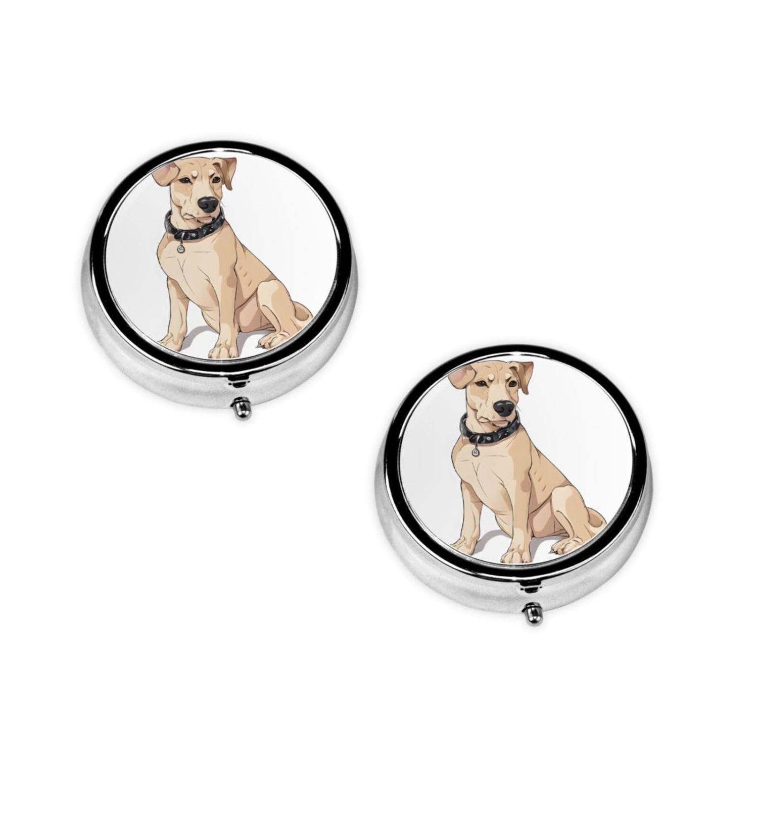 Shop French Cute Bulldog Round Pill Box | 3 Compartment Decorative Pill Organizer for Travel & Vitamins - Buy Online on GoSupps.com