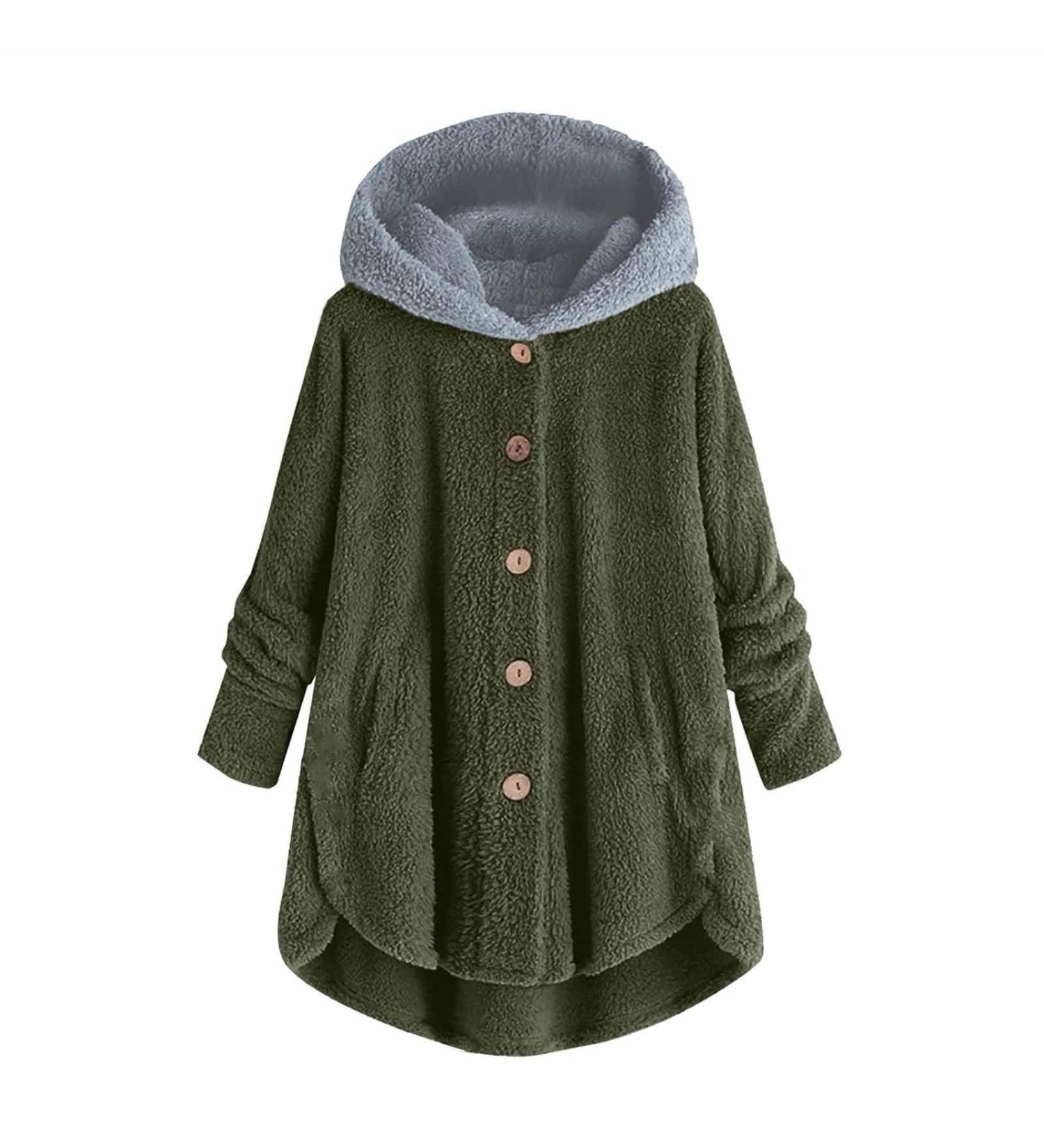 Buy Hanxiulin Oversized Plush Jacket for Women - Warm Lined Fleece Parka Coat | Stylish Autumn & Winter Outerwear - Buy Online on GoSupps.com