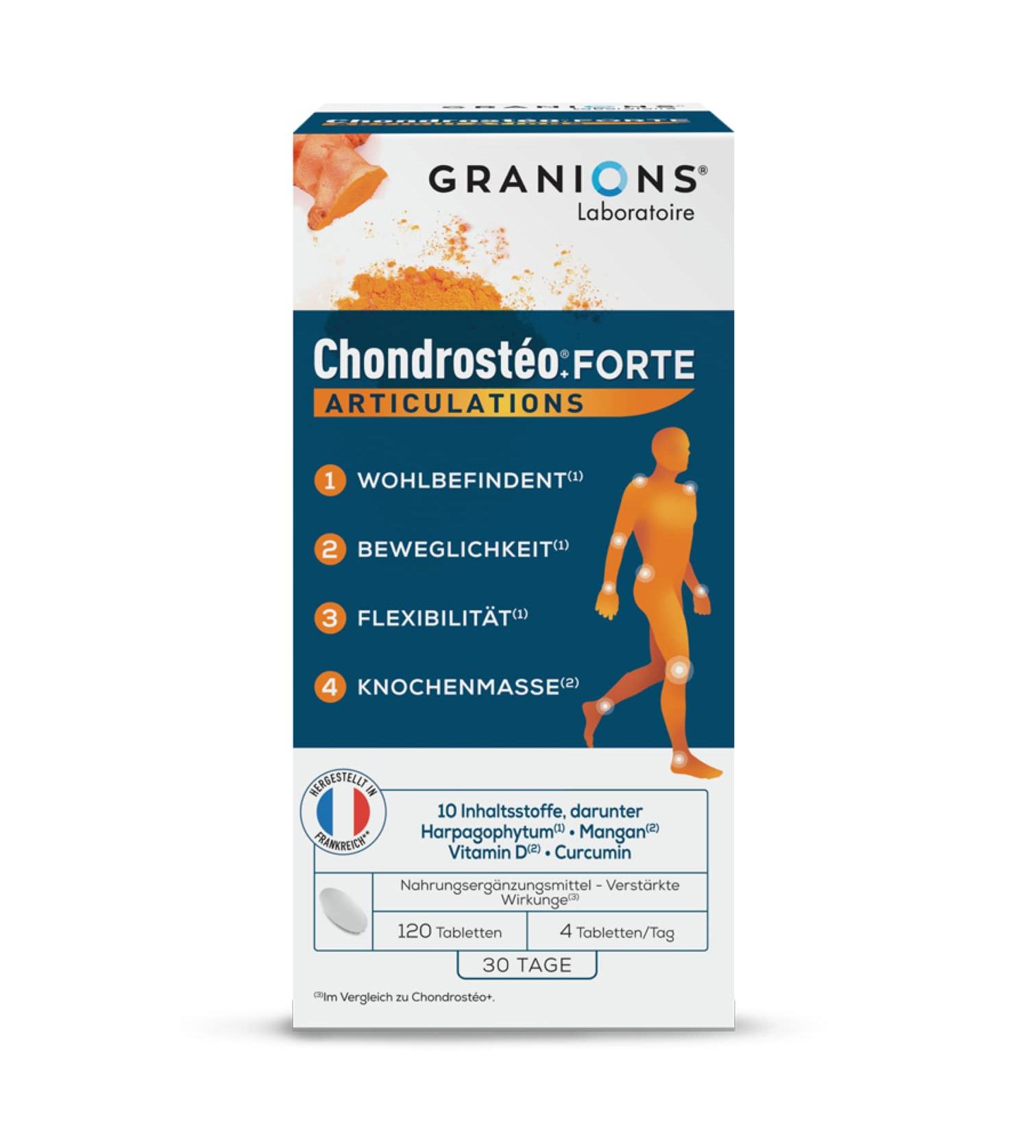 Chondrosteo+ Forte | 120 Tablets for Joint Well-being & Flexibility | Granions - Boost Mobility Internationally - Buy Online on GoSupps.com