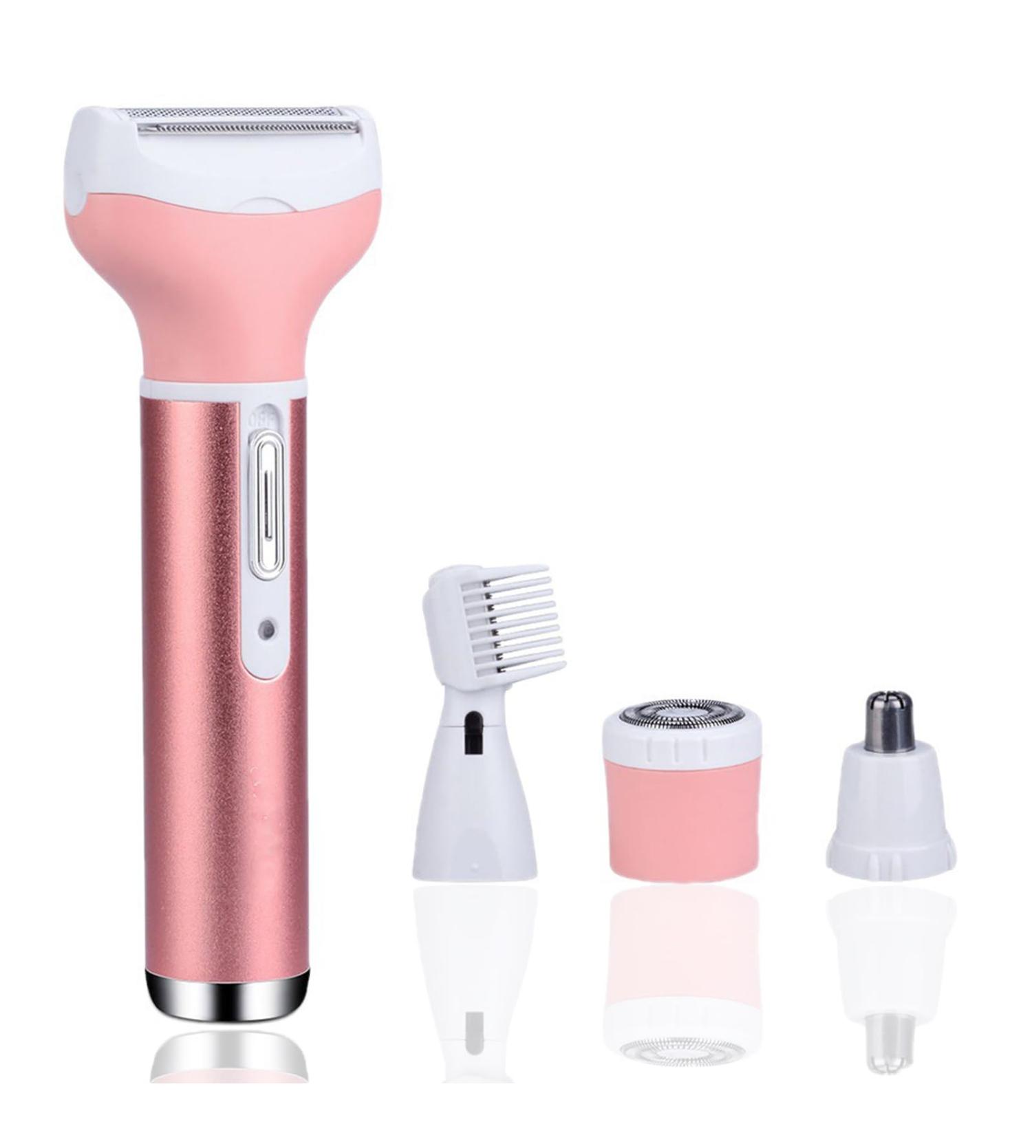 Ieron 4-in-1 Cordless Women's Razor - Rechargeable Painless Hair Removal & Bikini Trimmer for Face Legs Armpits Nose & Eyebrow - Buy Online on GoSupps.com