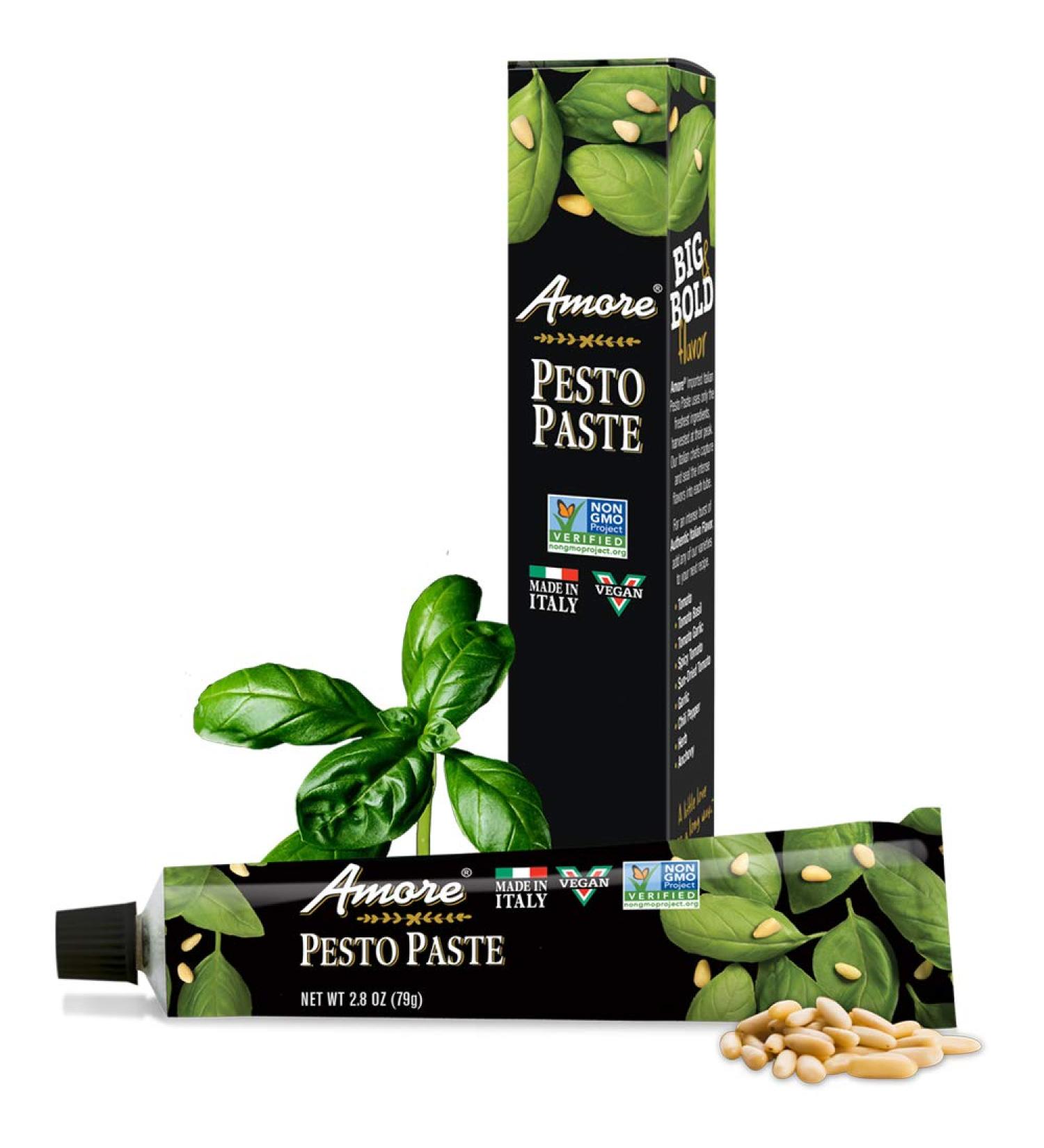 Amore Vegan Pesto Paste Tube - Non GMO Certified, Made In Italy (1 Pack) - Buy Online on GoSupps.com