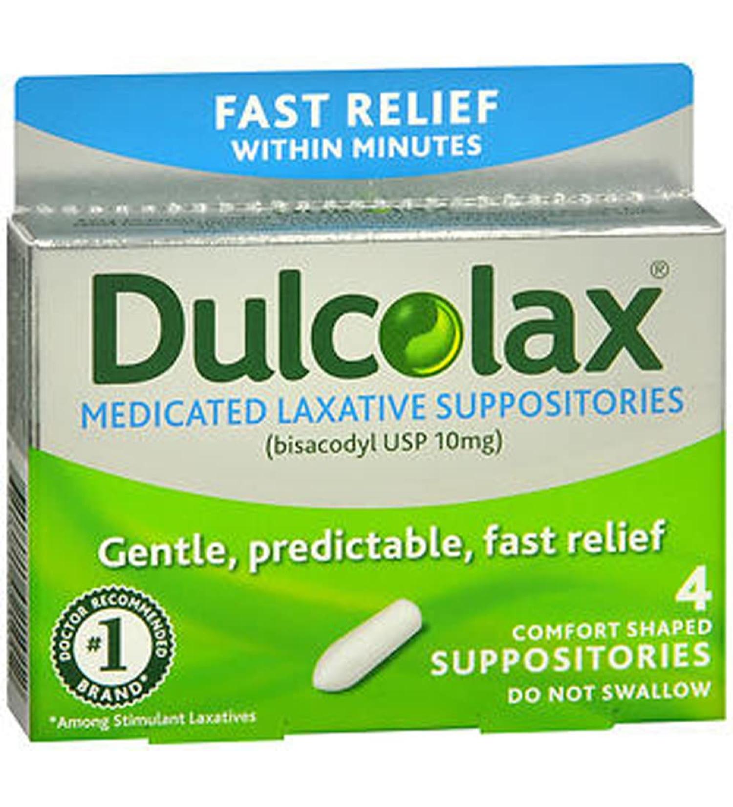 Dulcolax Laxative Suppositories Comfort Shaped Box of 4