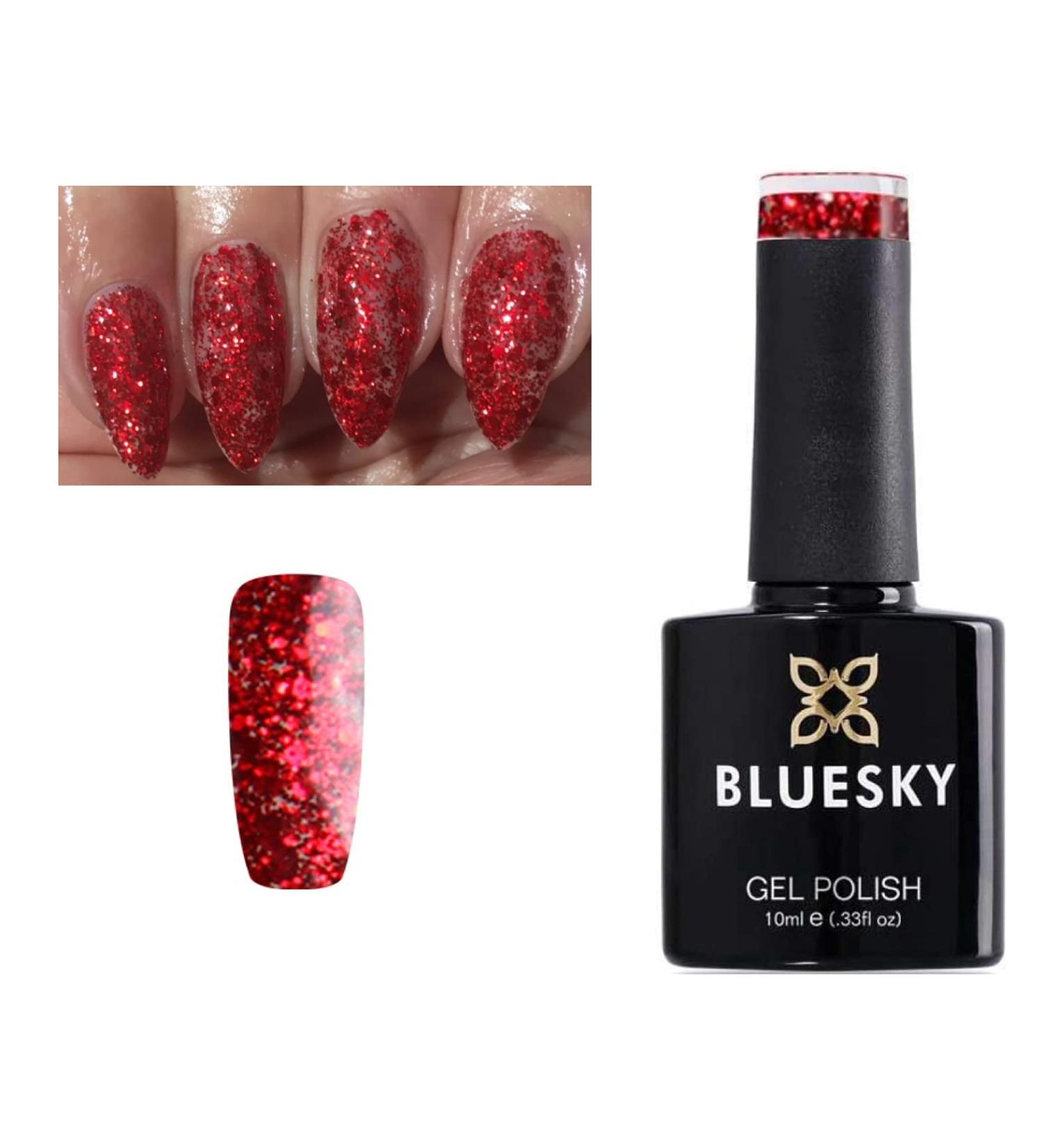 Bluesky S11N Mrs Claus Red Glitter Galore Nail Gel Polish UV LED Soak Off 10ml - Buy Online on GoSupps.com