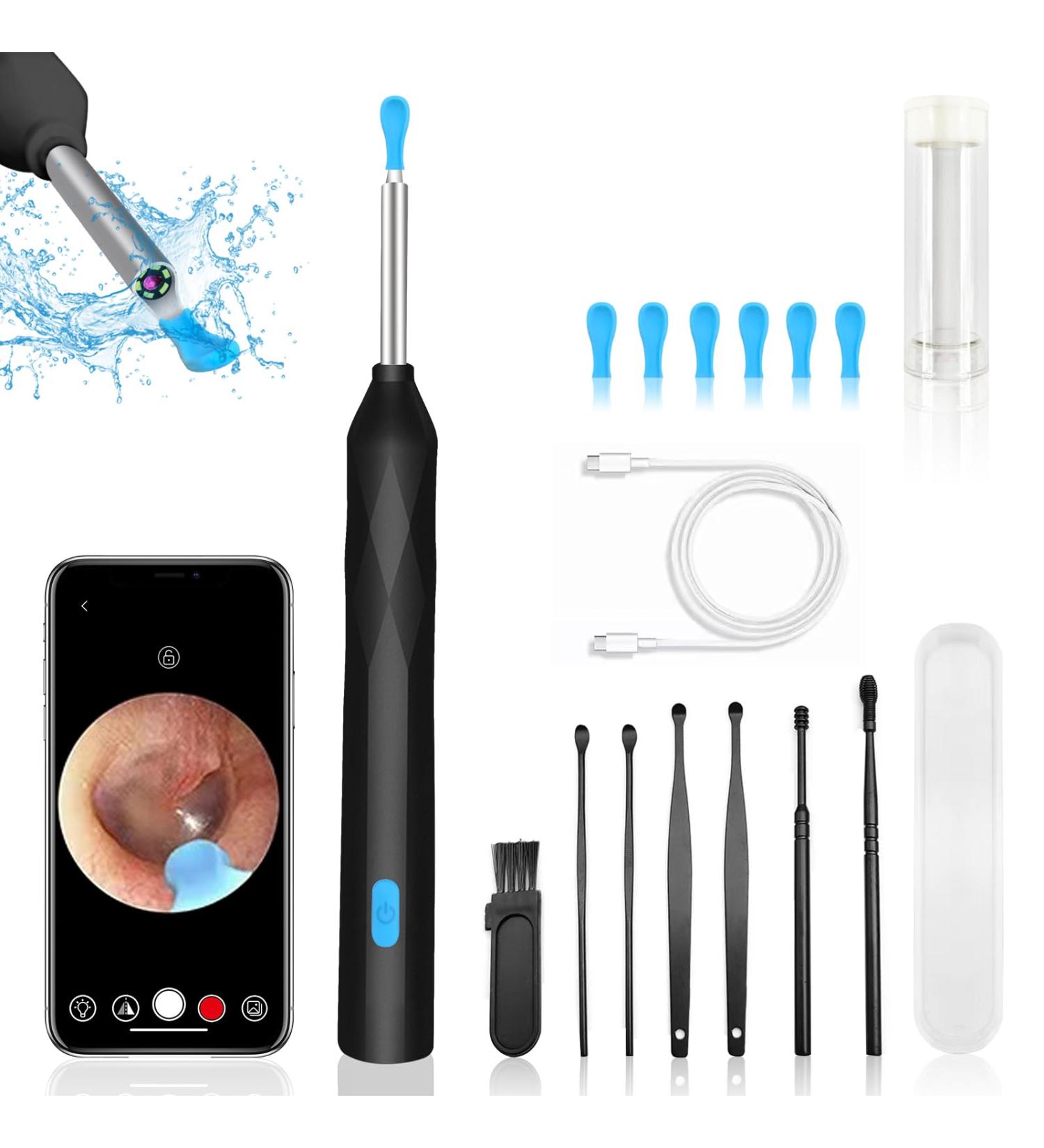 Ear Wax Removal Ear Wax Removal Tool Camera with 1440P Ear Cleaner with Camera and 7 Pcs Ear Set Earwax Removal Kit with 6 Led Lights for iPhone IPad Android Phones (Black) - Buy Online on GoSupps.com