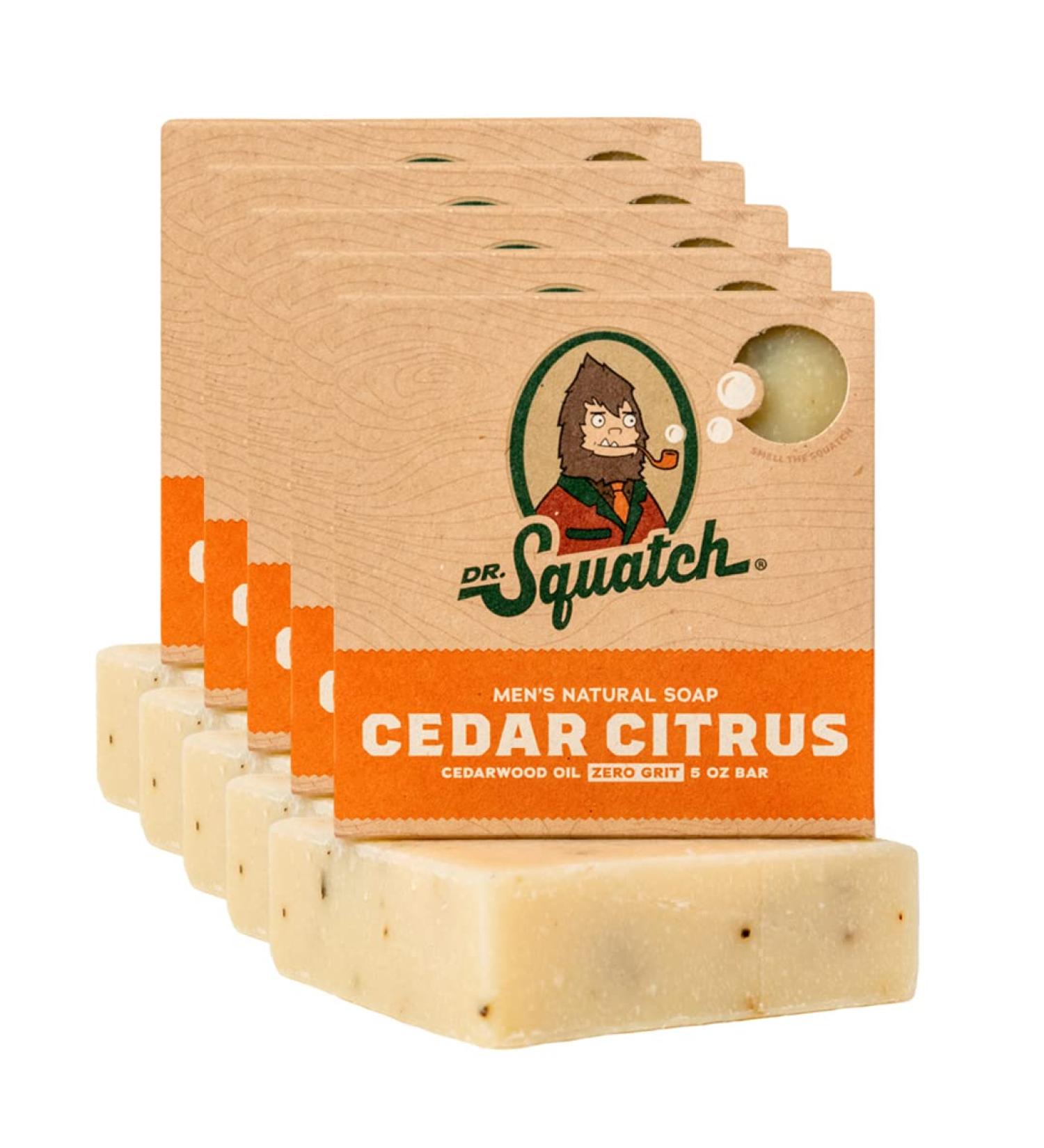 Dr. Squatch Cedar Citrus Bar Soap for Men - 5 Pack, Zero Grit, All Natural - Buy Online on GoSupps.com