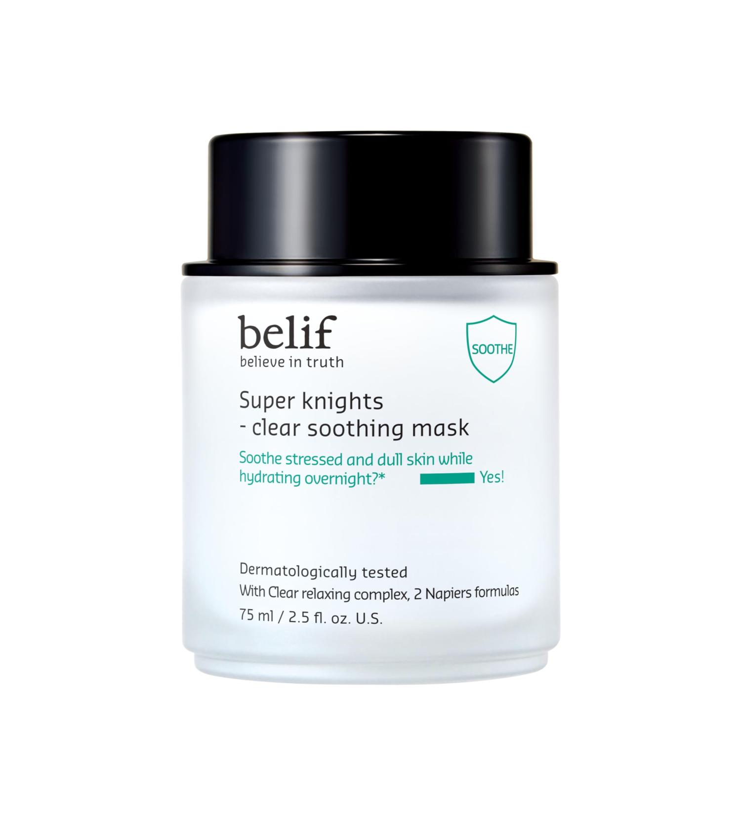 Belif Super Knight Clear Soothing Mask - Overnight Hydrating Face Mask | Lightweight Cooling & Antioxidant-Rich Korean Skin Care - Buy Online on GoSupps.com