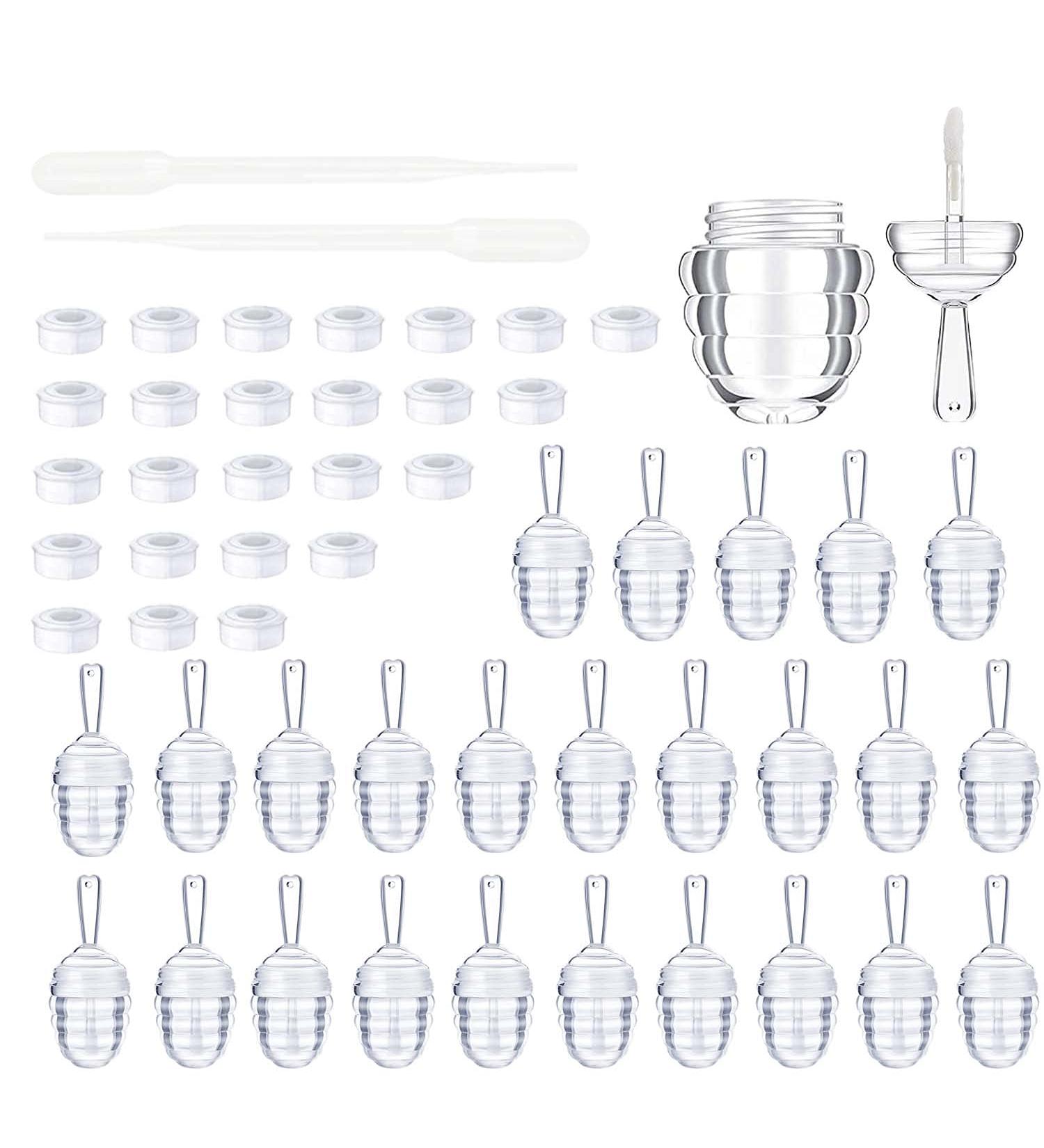 25 Pcs Empty Honey Comb Lip Gloss Tubes - Refillable Plastic Containers for DIY Cosmetics - Includes 2 Funnels - Perfect for Women & Girls - Buy Online on GoSupps.com