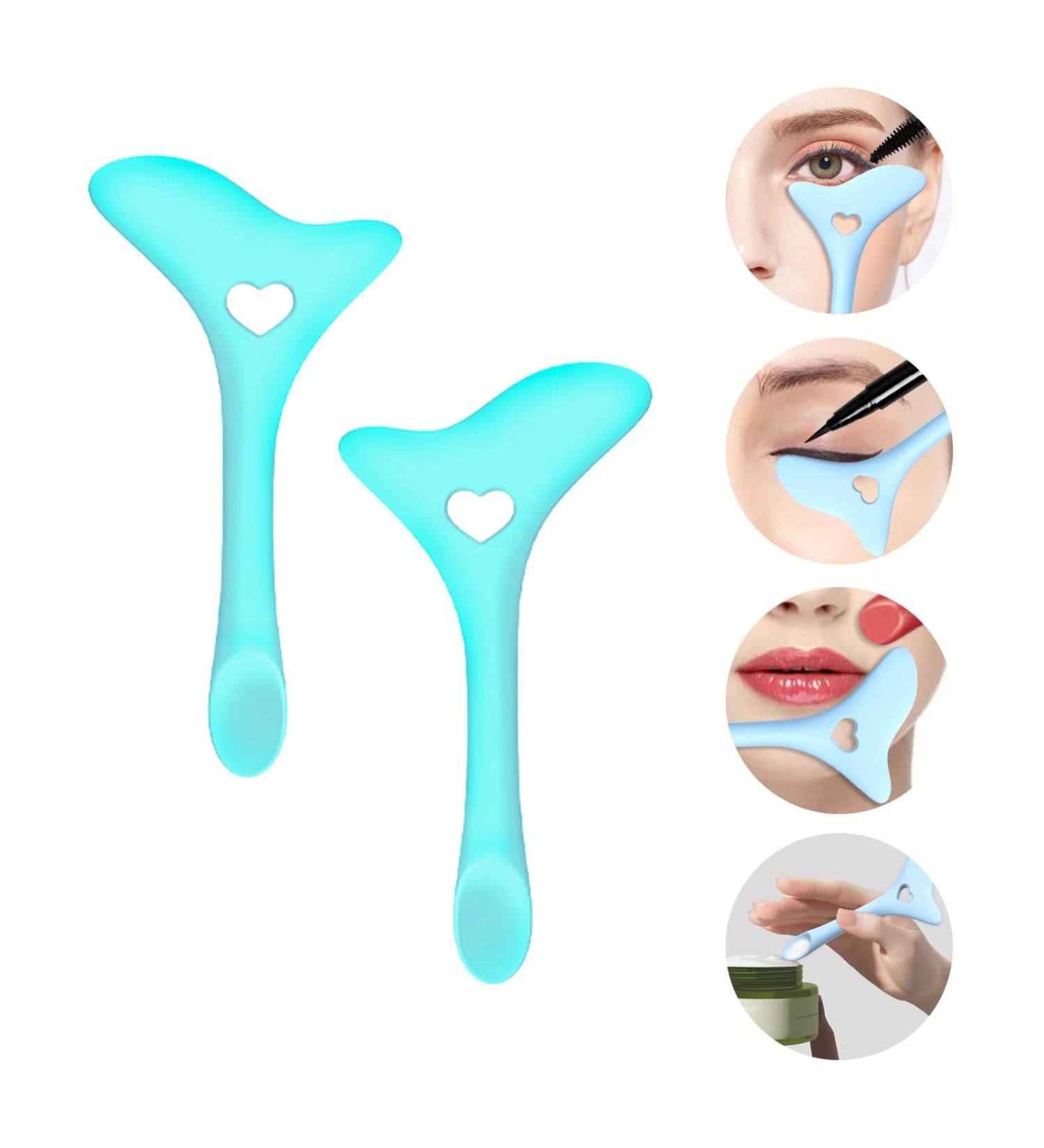 SHANPIN 2 Blue Eyeliner Stencils - Quick Eye Makeup Tool for Perfect Mascara & Eyeliner Application | Vertex Eyeliner Stencils in Sky Blue - Buy Online on GoSupps.com
