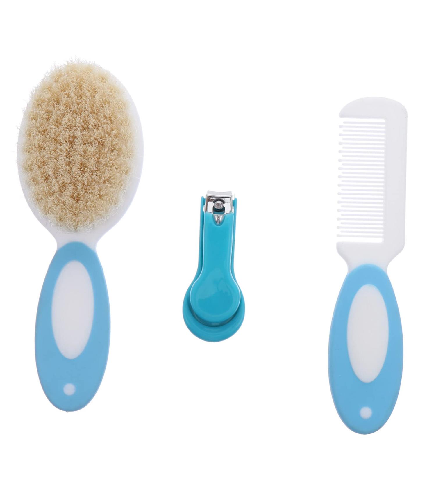 Hemoton 3pcs Wool Brush Set - Infant Hair Brush, Nail Clippers, Shower Brushes | Natural Hair | Soft Baby Hair Brush | Newborn Essentials - Buy Online on GoSupps.com