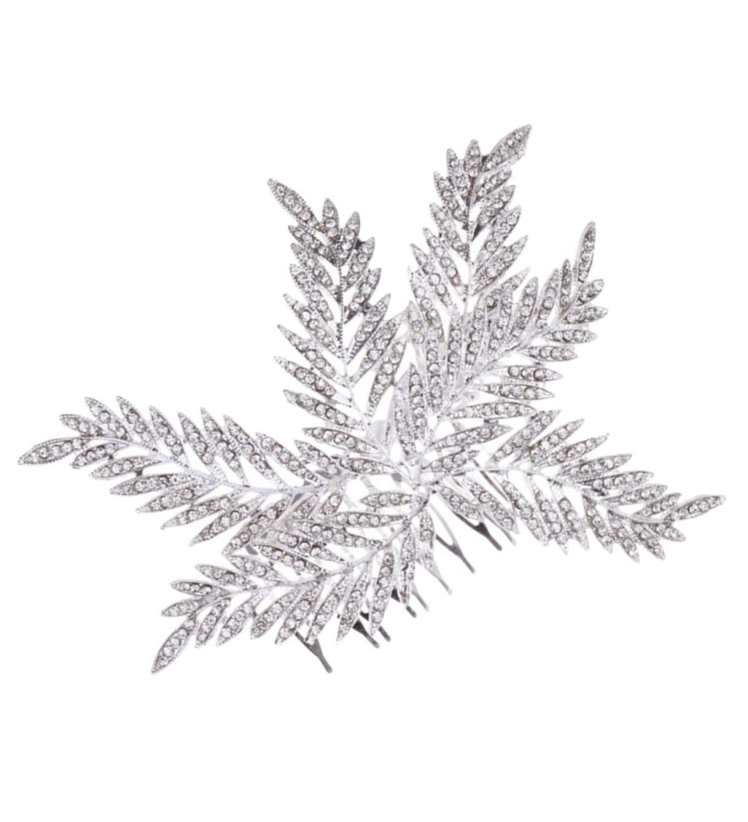 MAGICLULU Bridal Comb Girl Accessories Rhinestone Barrettes Hair Decor Bride Hair Accessory Floral Hair Accessories Bride Insert Comb Combs Hair Comb for Women Leaf Miss Wig Alloy - Buy Online on GoSupps.com