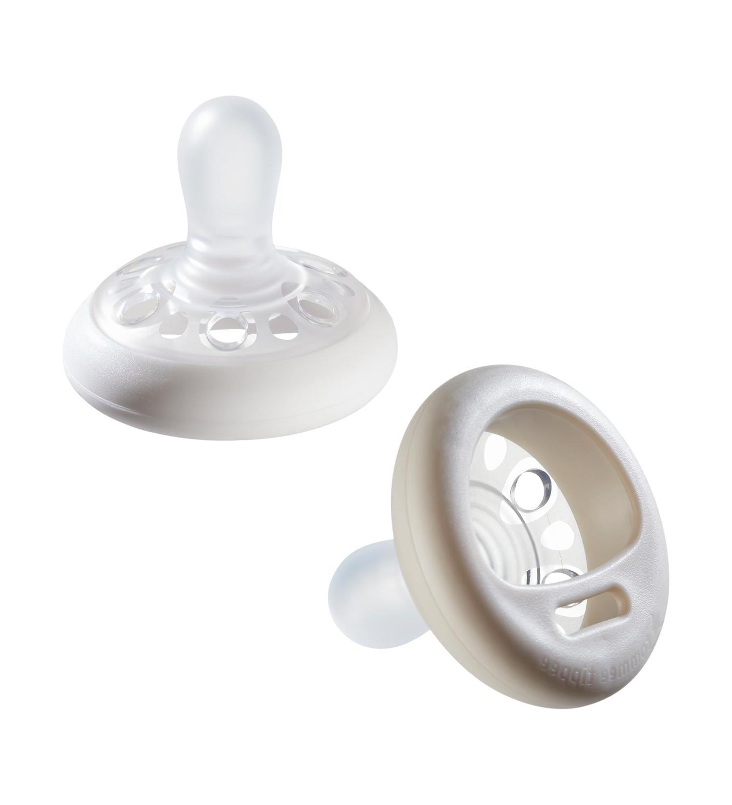 Tommy Tippee 0-6m Shaped Pacifier Set - Skin-Like Texture Jaw-Friendly Design & Sterilizer Box - Buy Online on GoSupps.com